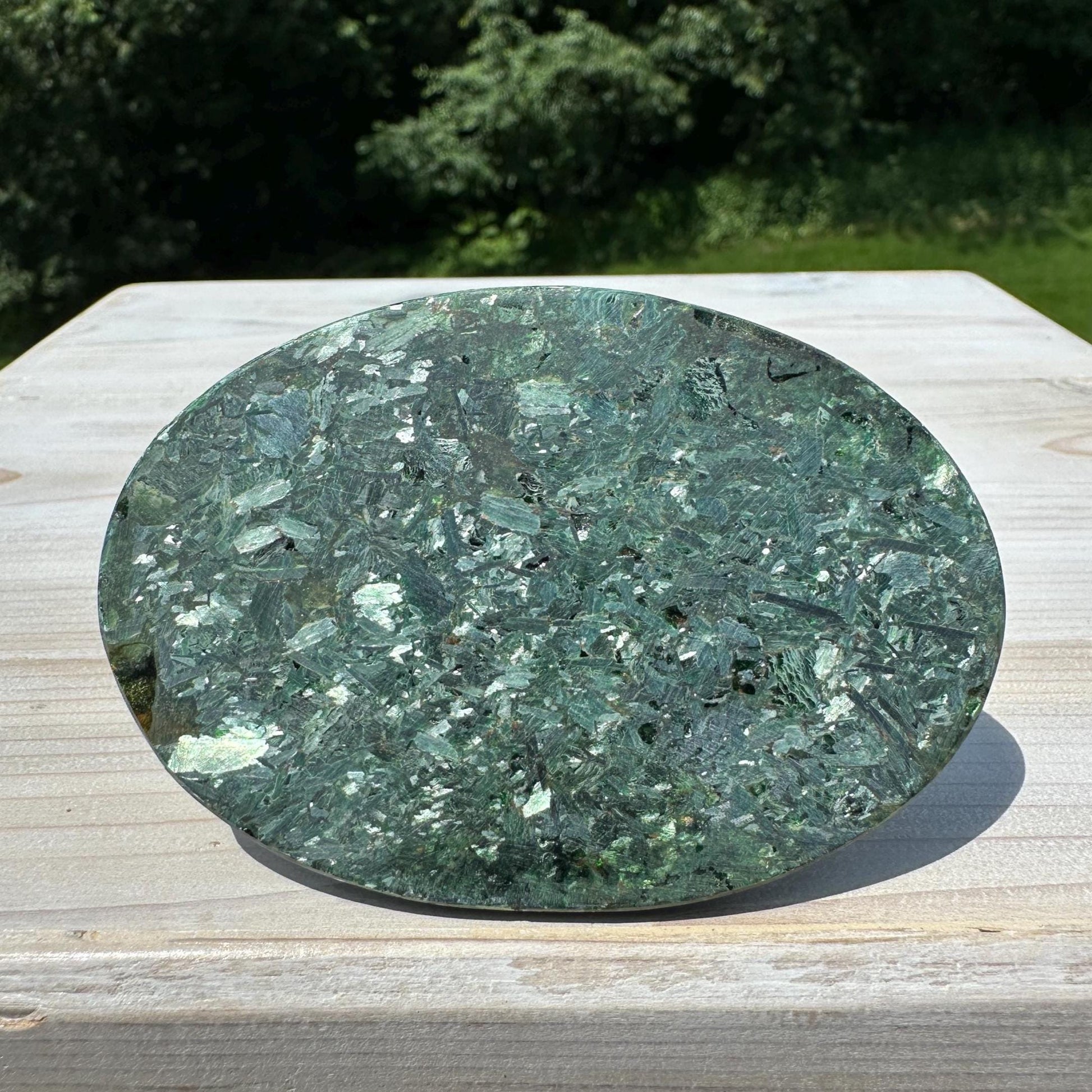 Stunning Fuchsite and Green Mica Cabochon - #3