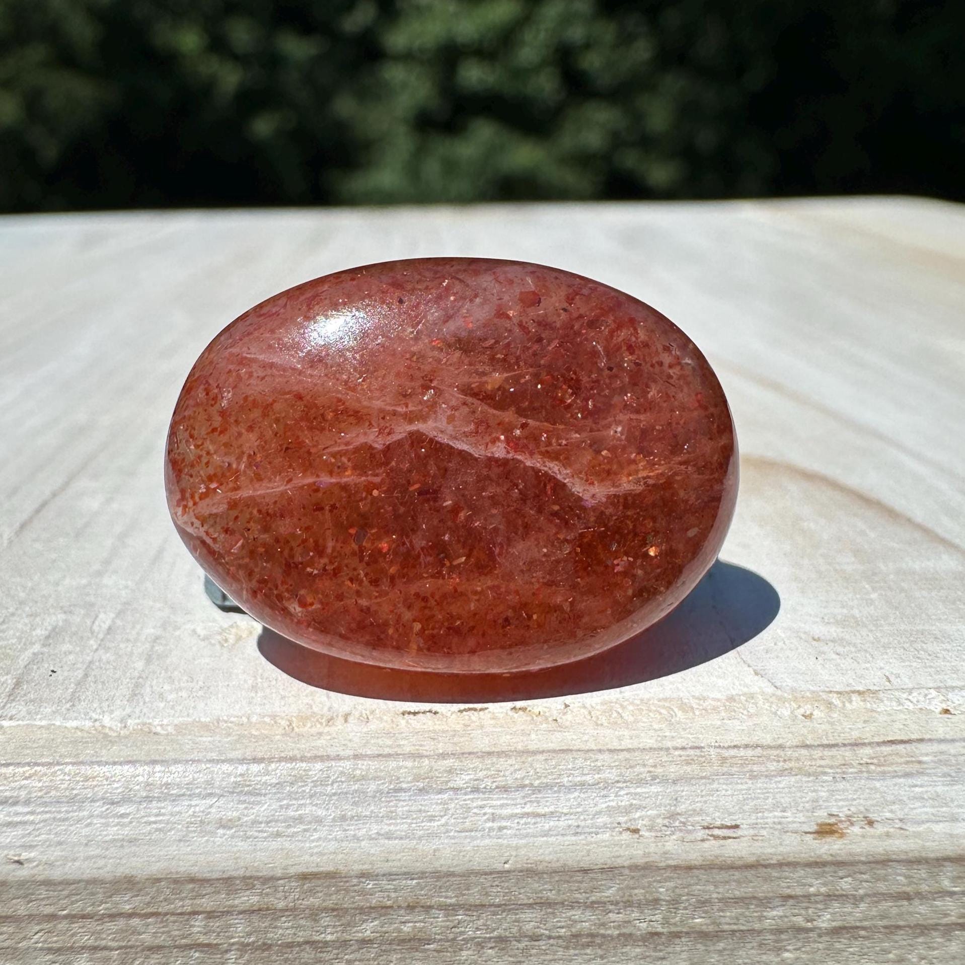 Stunning Natural High Quality Sunstone Mini Palm Stone | Mini Button Palm Stone