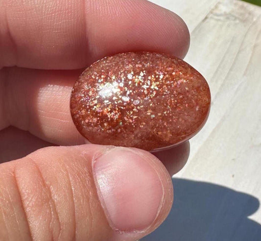 Stunning Natural High Quality Sunstone Mini Palm Stone | Mini Button Palm Stone