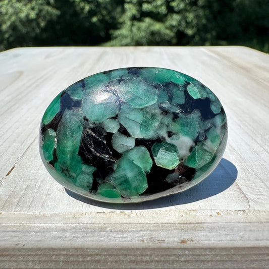 Beautiful Natural High Quality Emerald Polished Palm Stone - #2