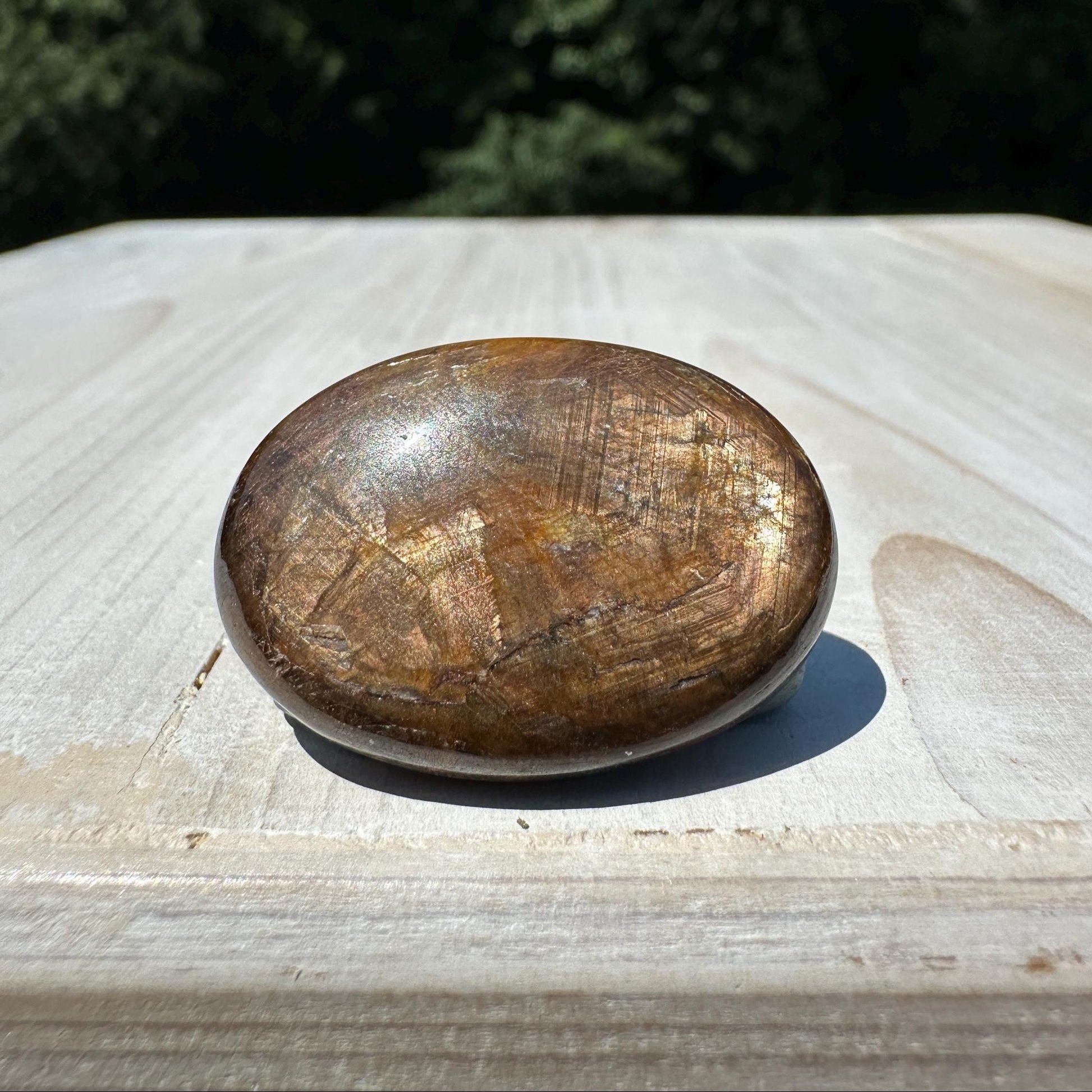 Bronze Sapphire Mini Polished Palm Stone - #1