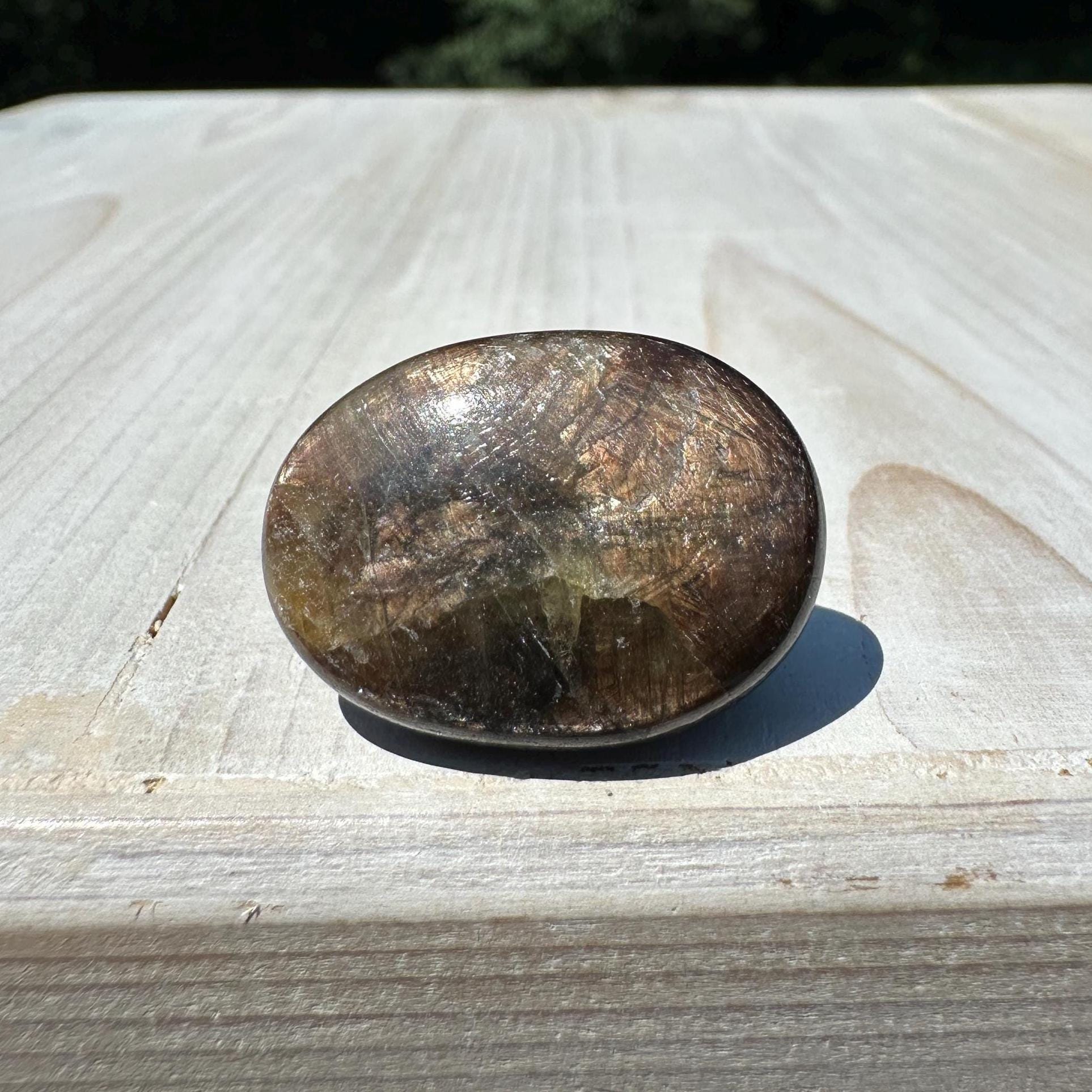 Bronze Sapphire Mini Polished Palm Stone - #2