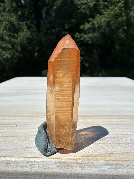 Stunning Rare Tangerine Lemurian Point - #4