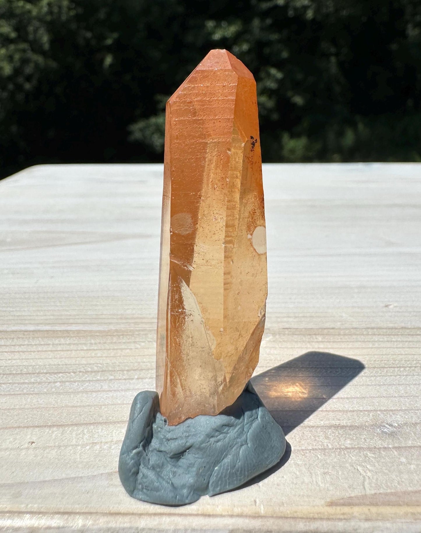 Stunning Rare Tangerine Lemurian Point - #4