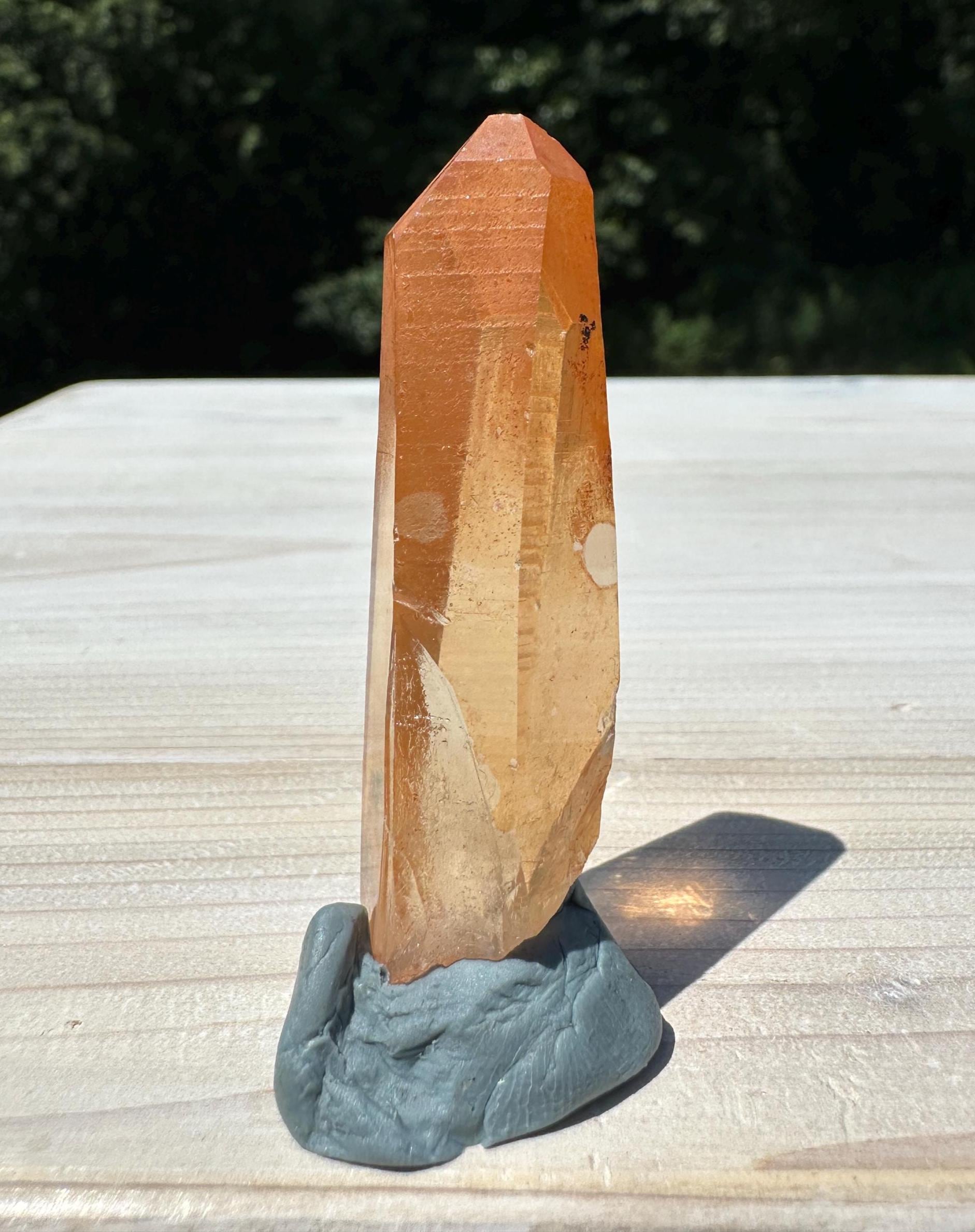 Stunning Rare Tangerine Lemurian Point - #4