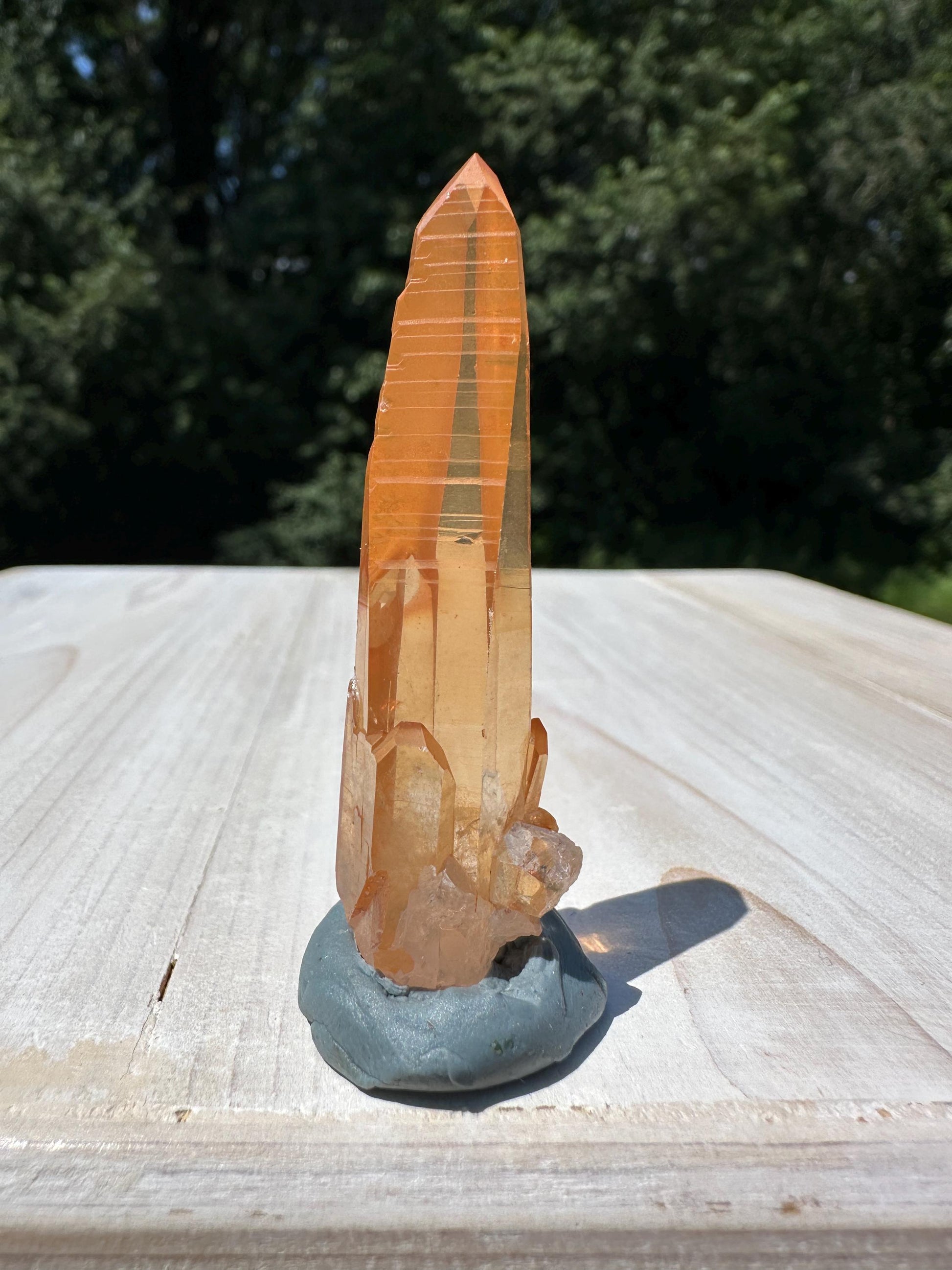Stunning Rare Tangerine Lemurian Point - #6