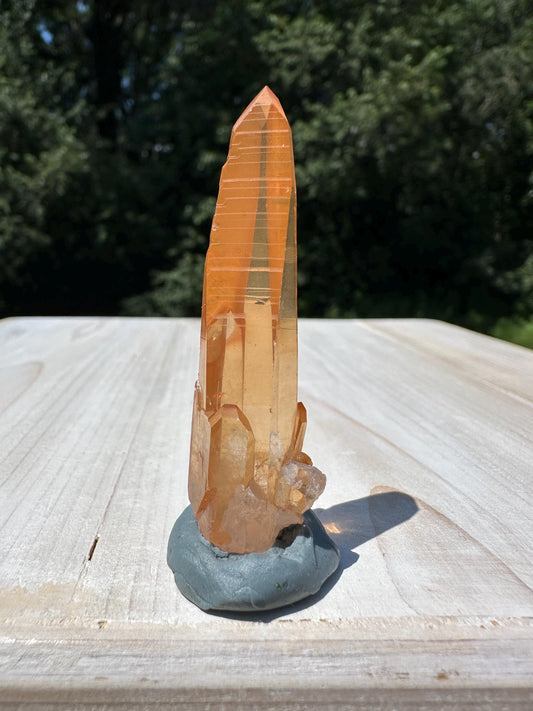 Stunning Rare Tangerine Lemurian Point - #6