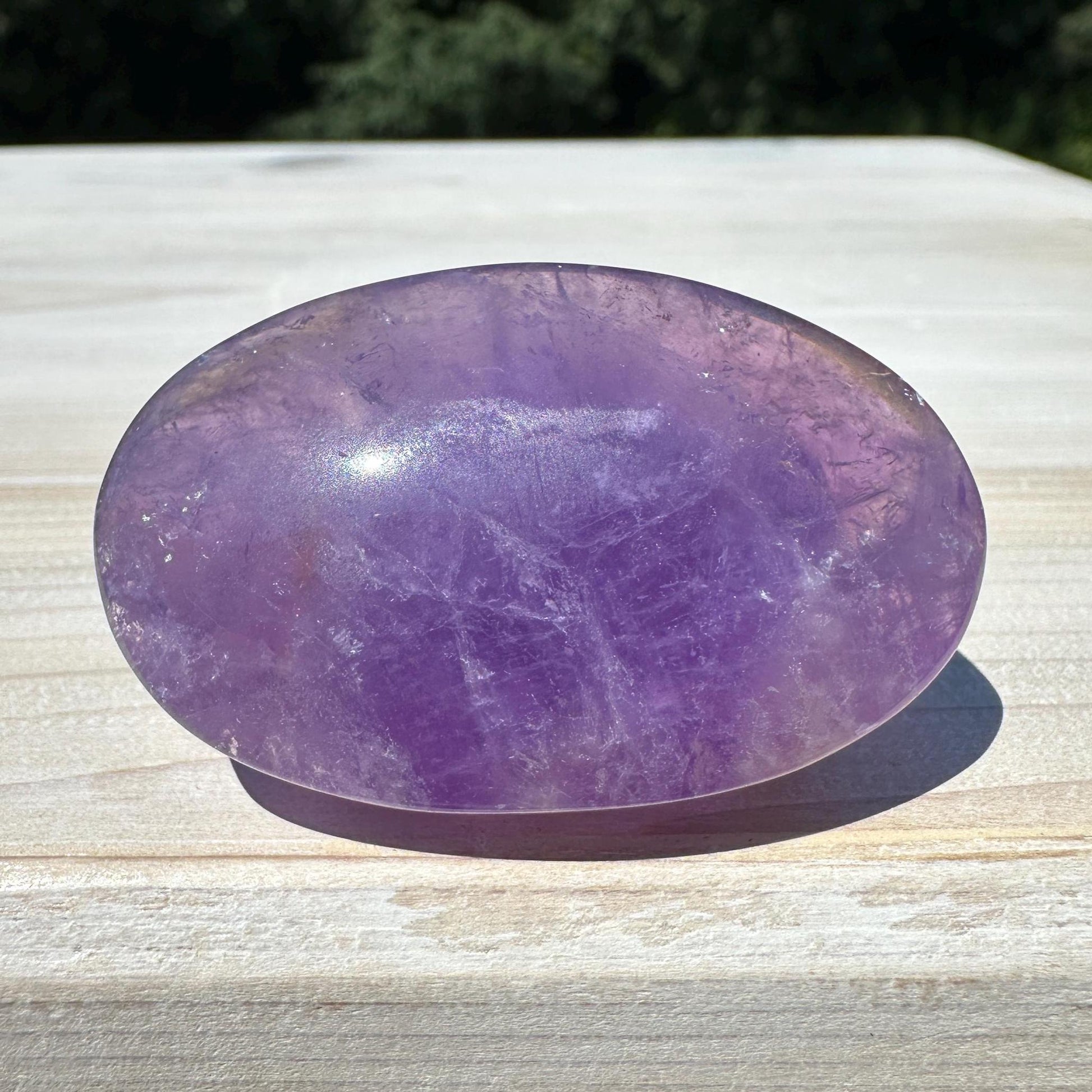 Stunning Purple Amethyst Palm Stone