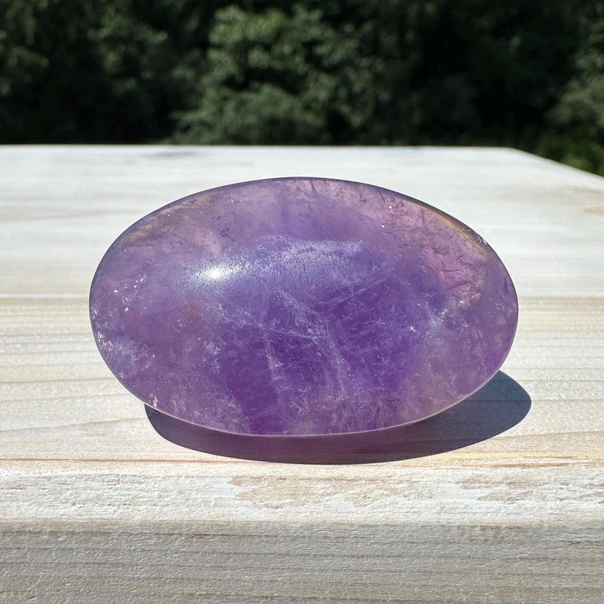 Stunning Purple Amethyst Palm Stone