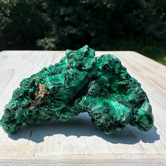 Gorgeous Fibrous Malachite Raw Specimen from the Congo - #1