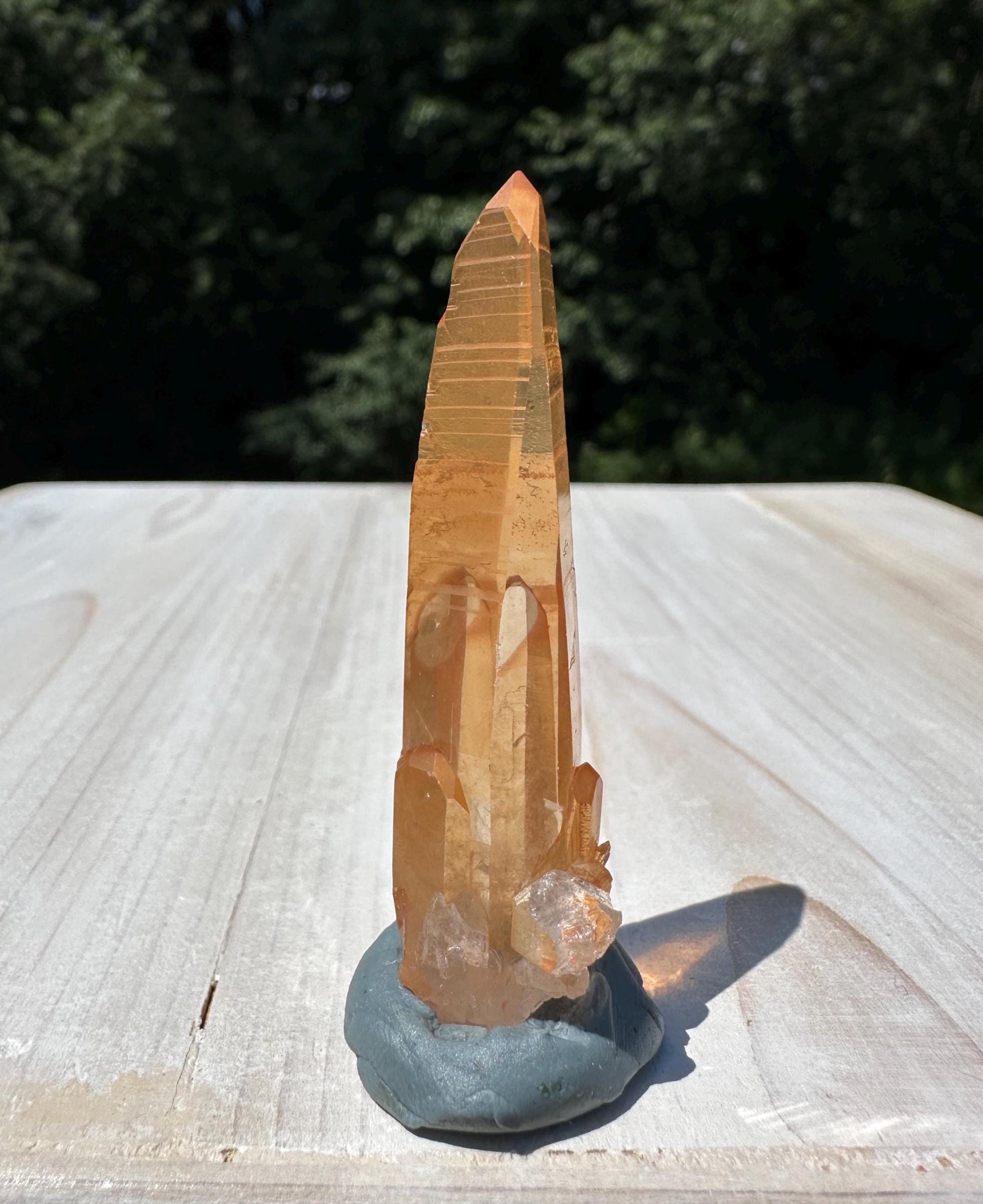Stunning Rare Tangerine Lemurian Point - #6