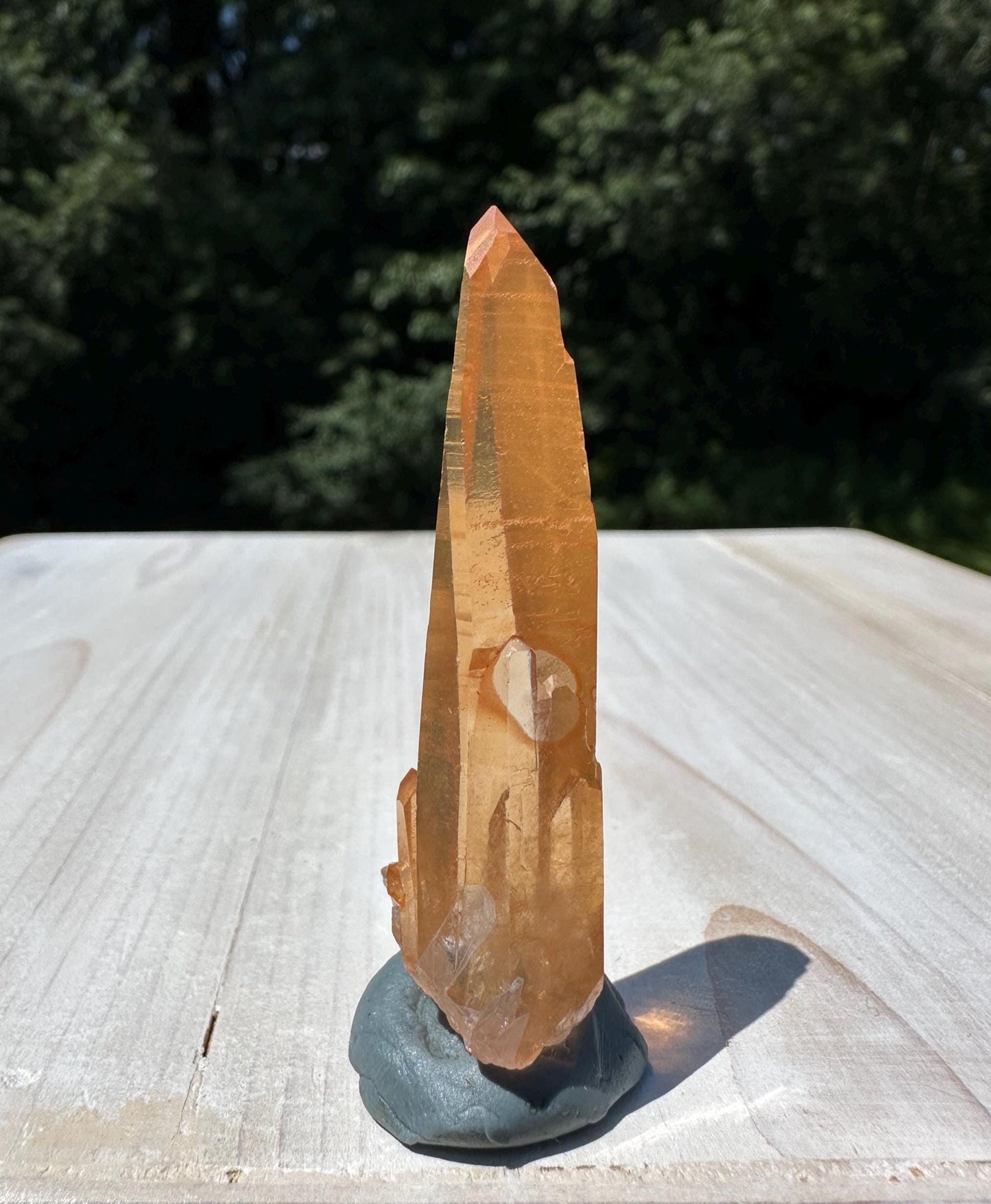 Stunning Rare Tangerine Lemurian Point - #6