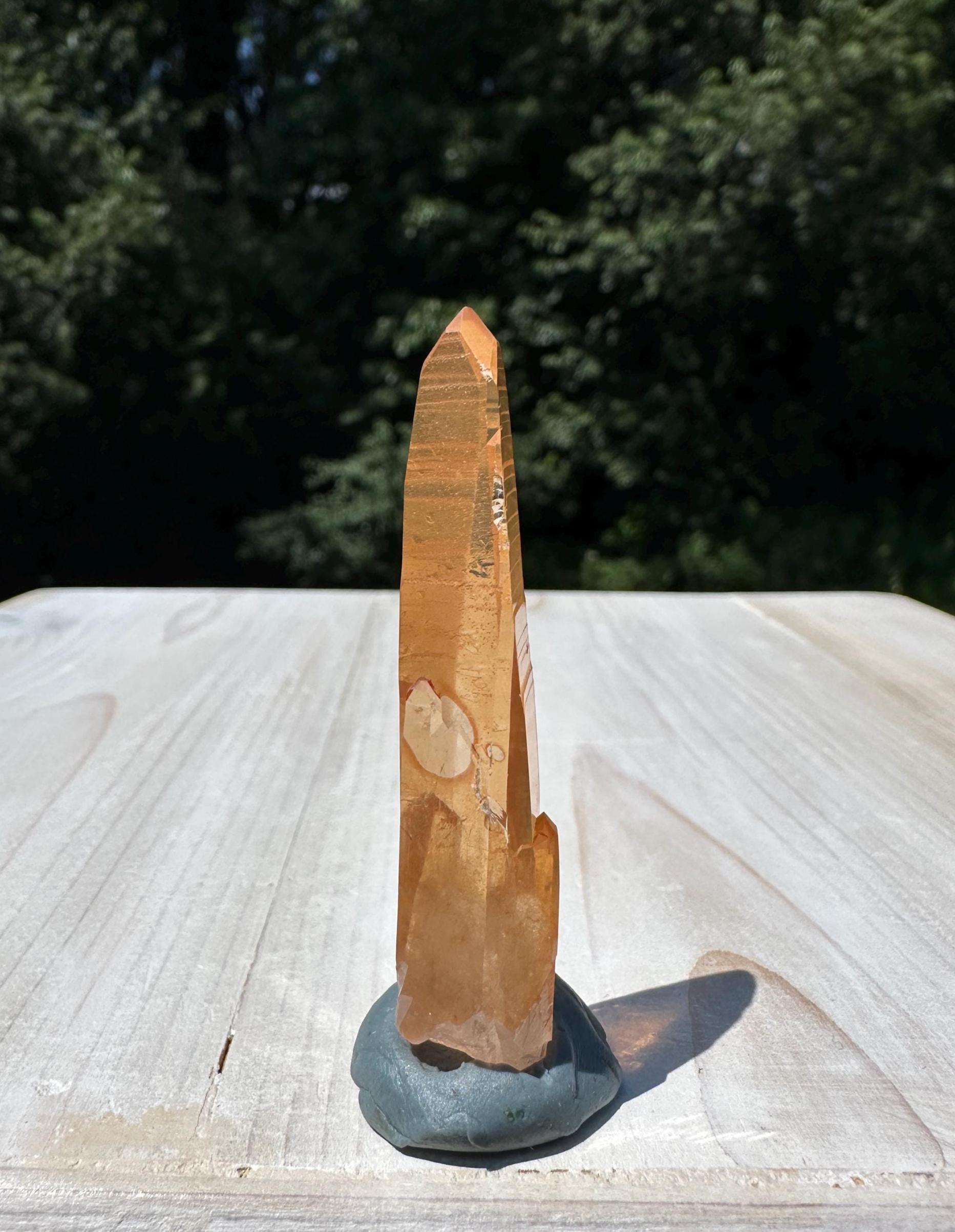 Stunning Rare Tangerine Lemurian Point - #6