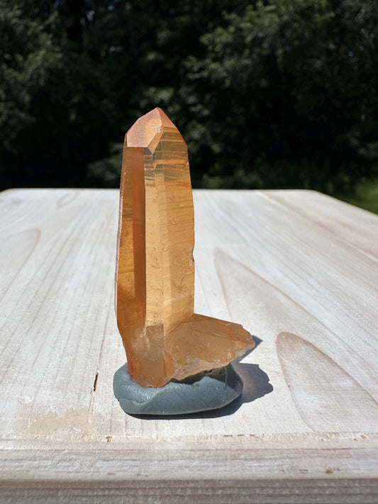 Stunning Rare Tangerine Lemurian Point - #8