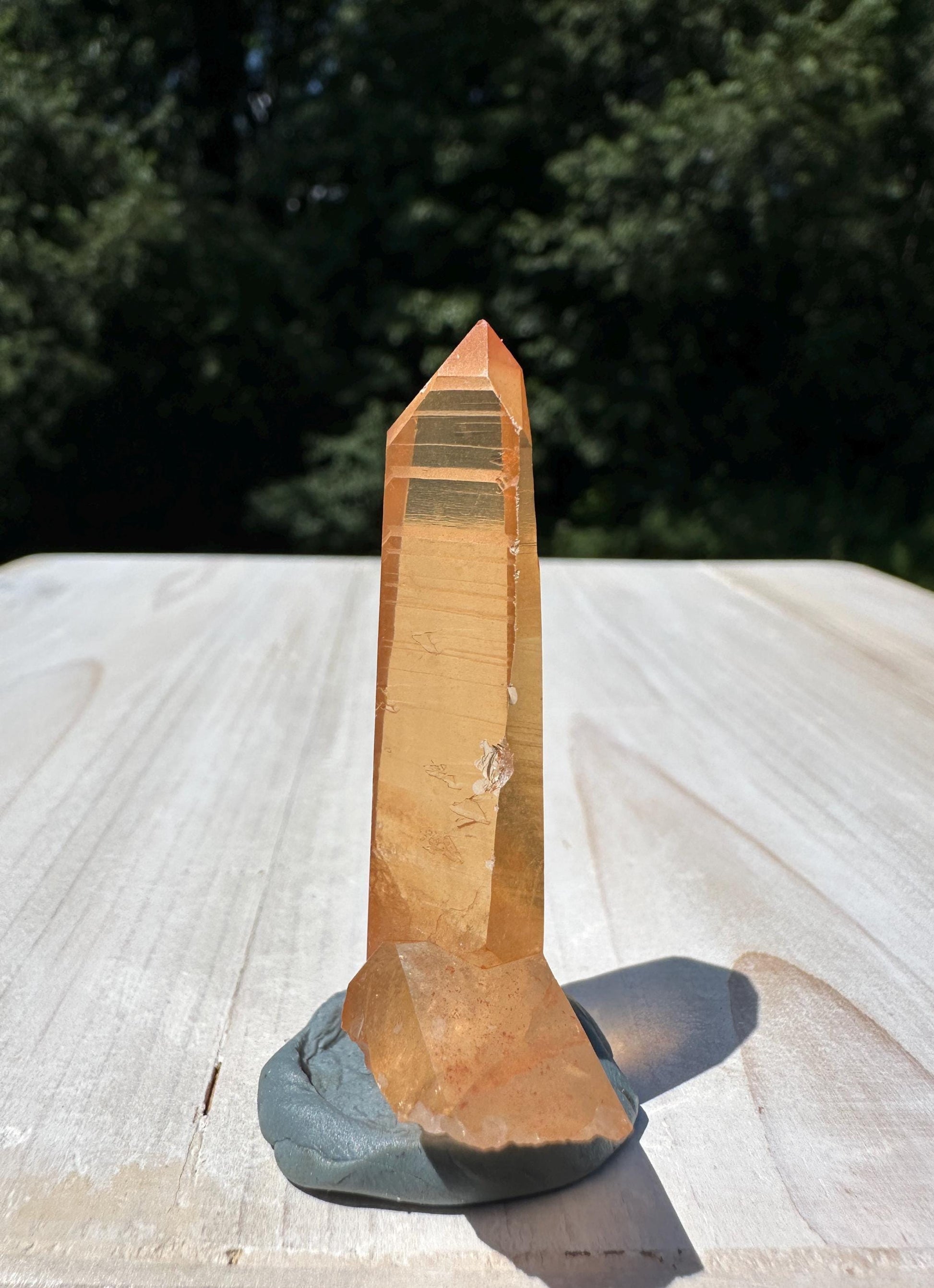 Stunning Rare Tangerine Lemurian Point - #8