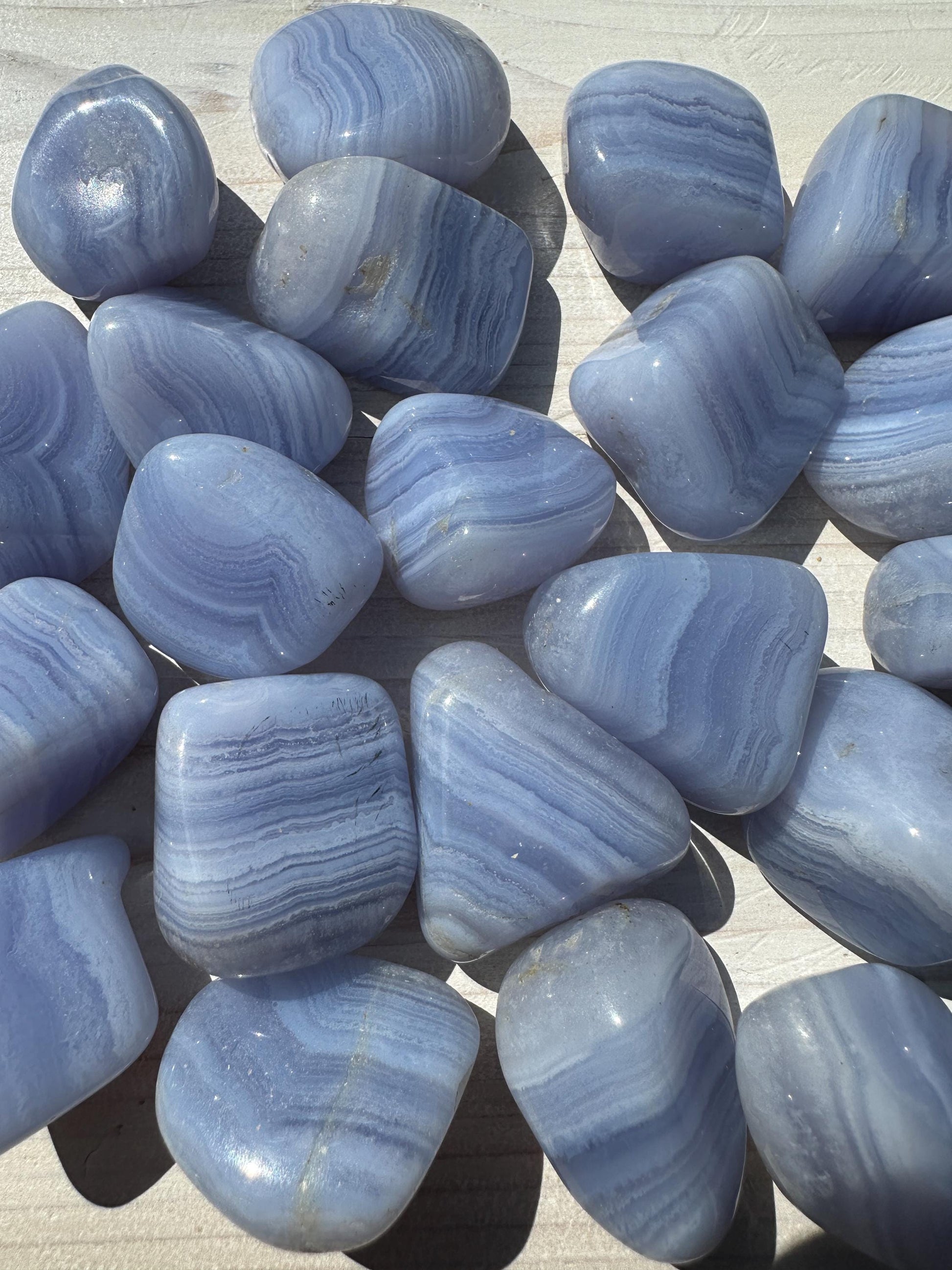 XL AAA Blue Lace Agate Tumbled Stone