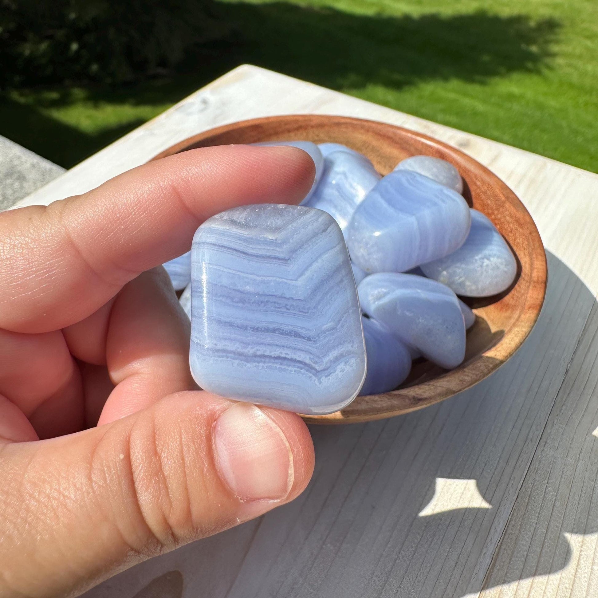 XL AAA Blue Lace Agate Tumbled Stone