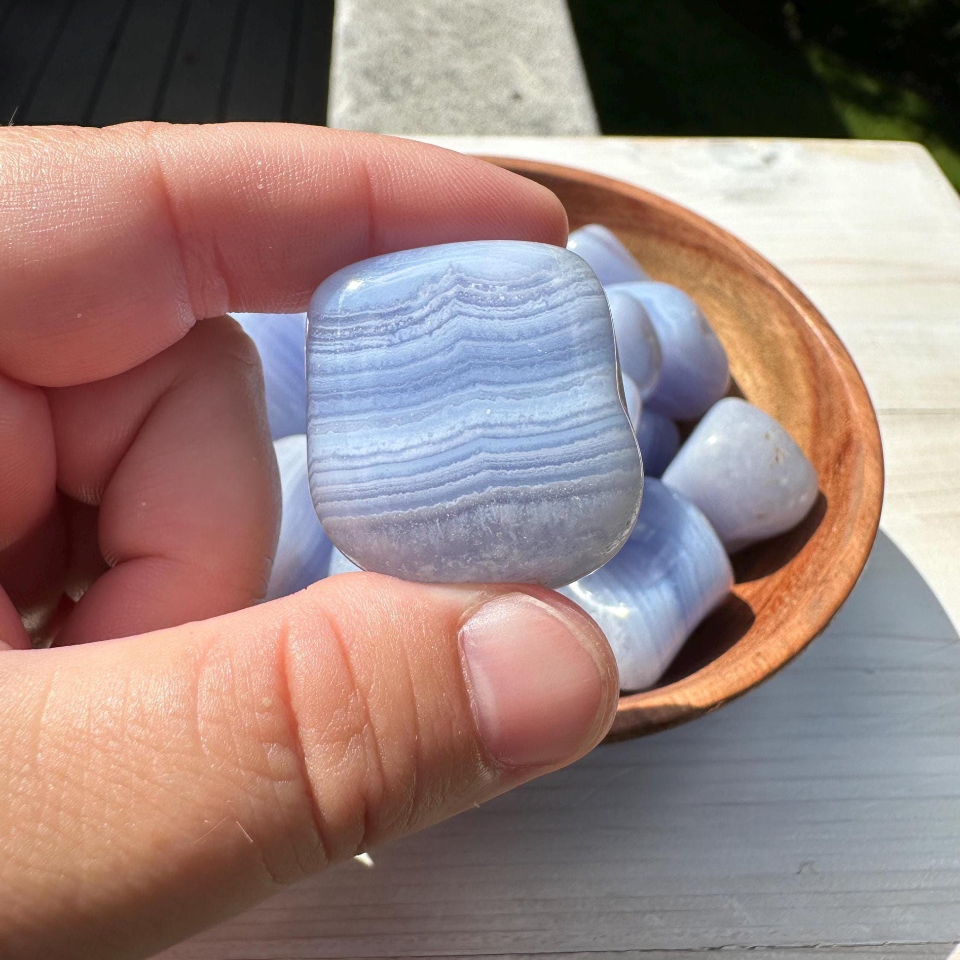 XL AAA Blue Lace Agate Tumbled Stone