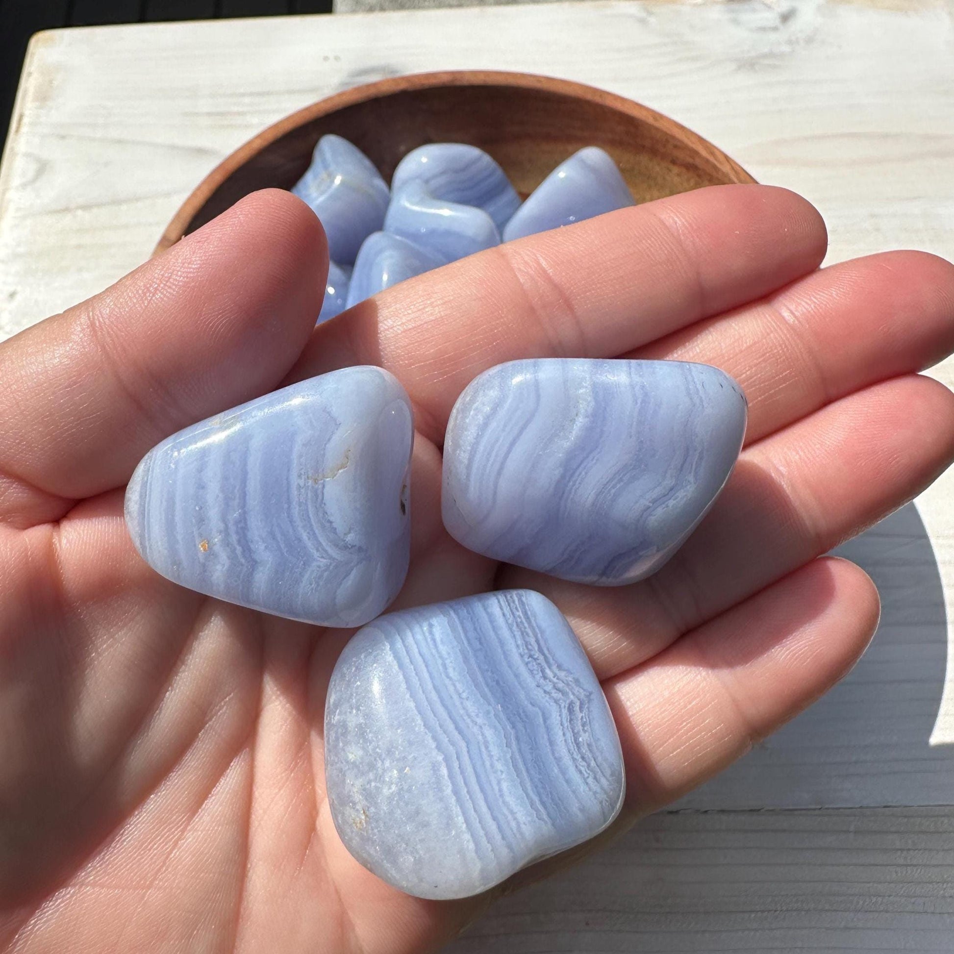 XL AAA Blue Lace Agate Tumbled Stone