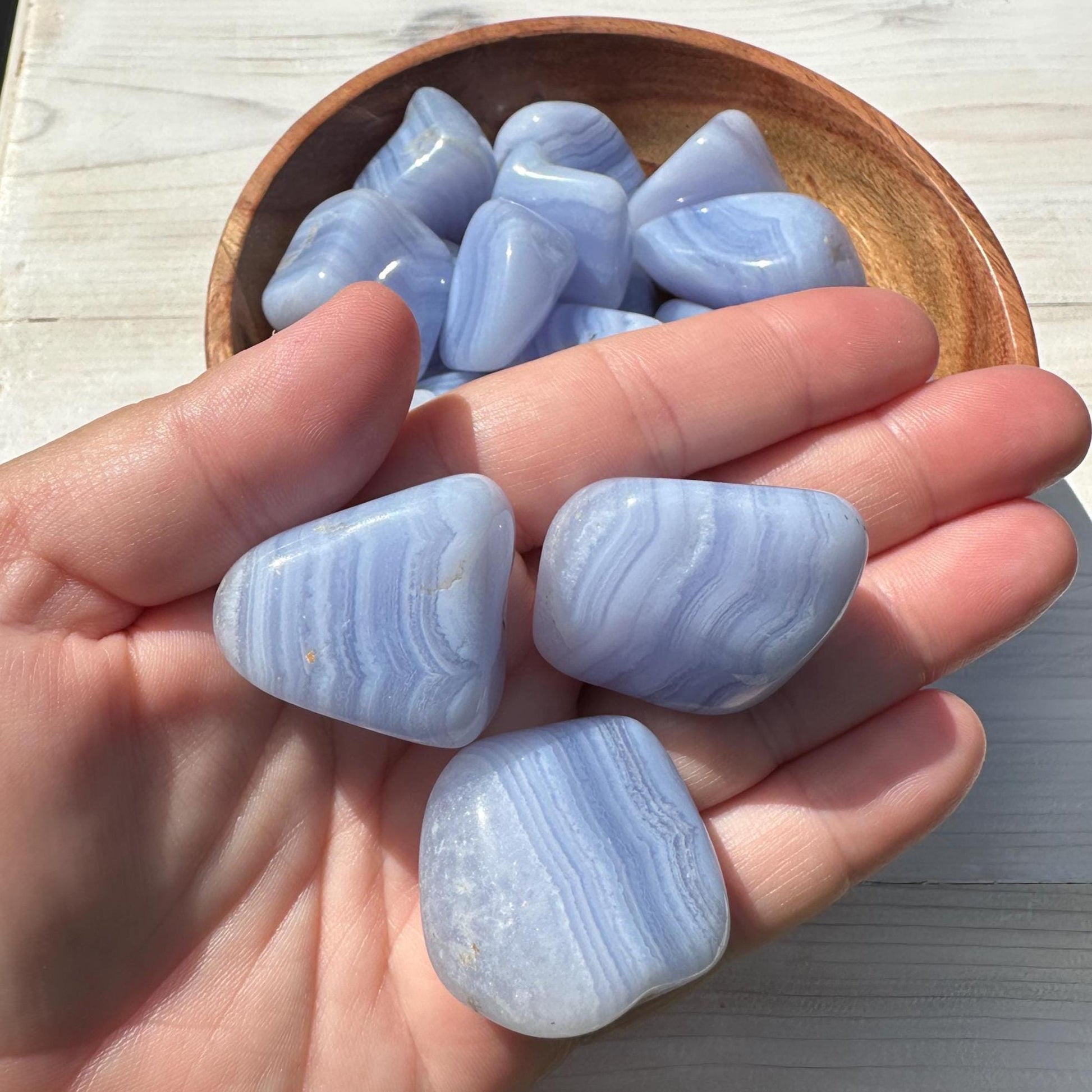 XL AAA Blue Lace Agate Tumbled Stone