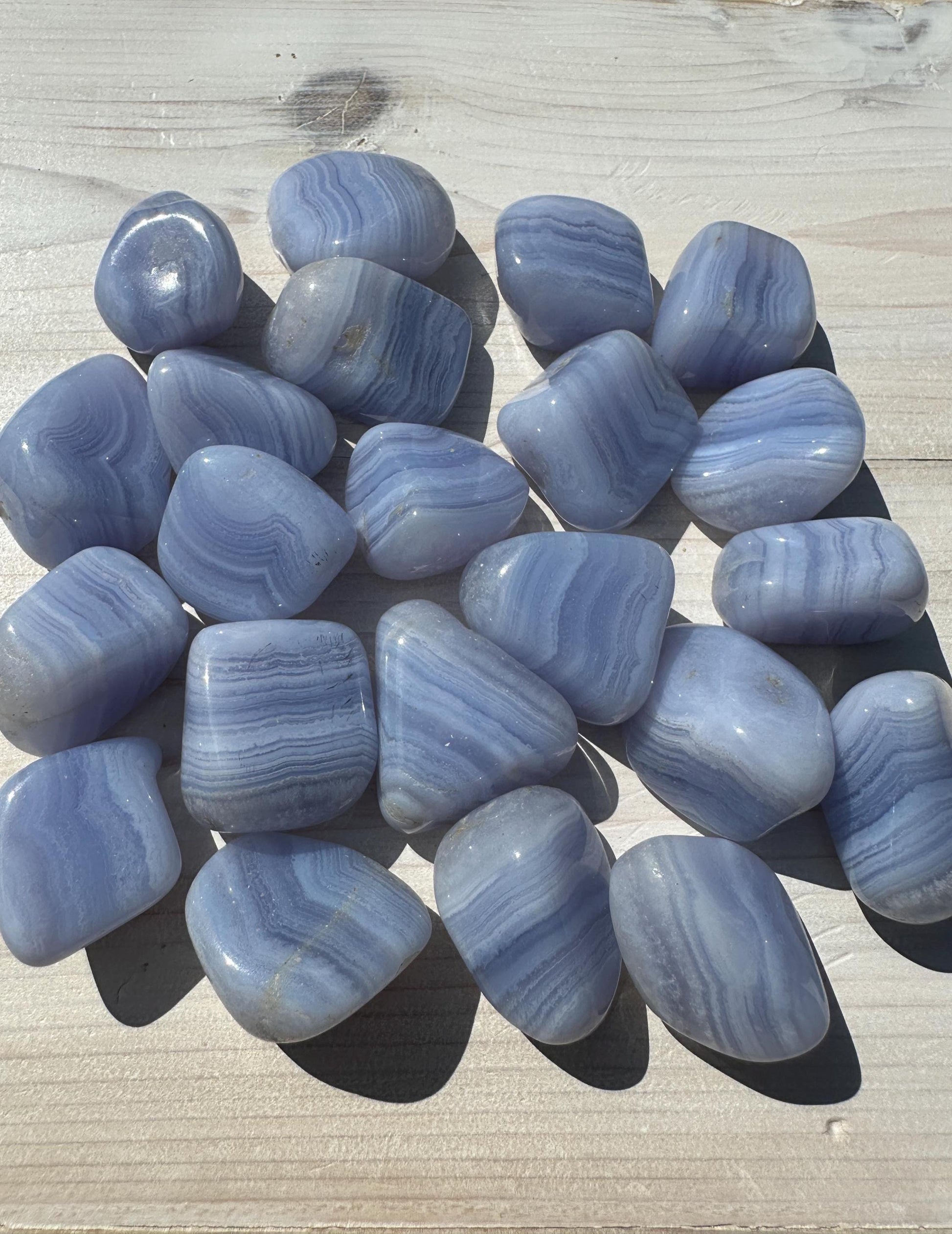 XL AAA Blue Lace Agate Tumbled Stone