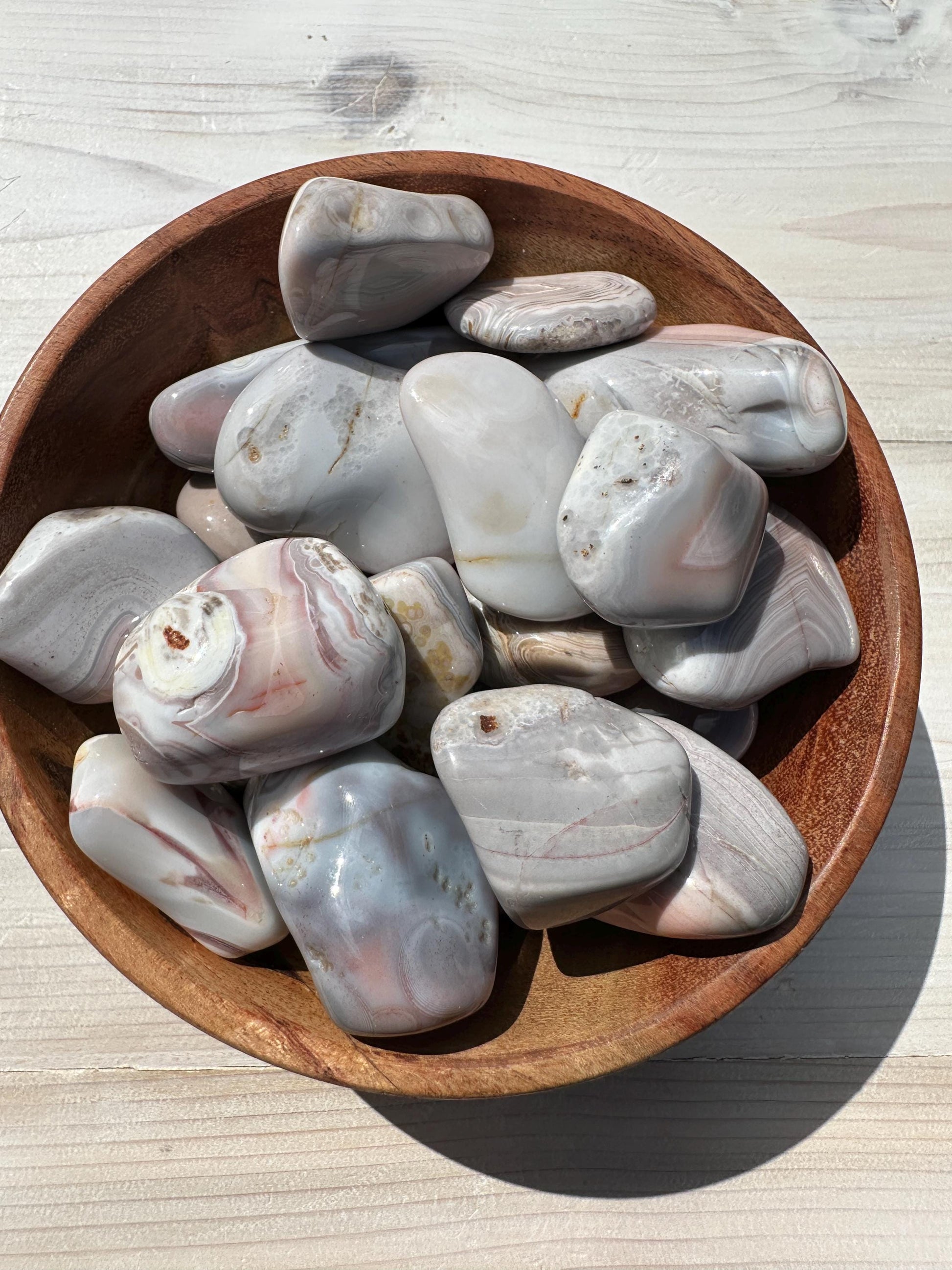 XL Pink Botswana Agate Tumbled Stone