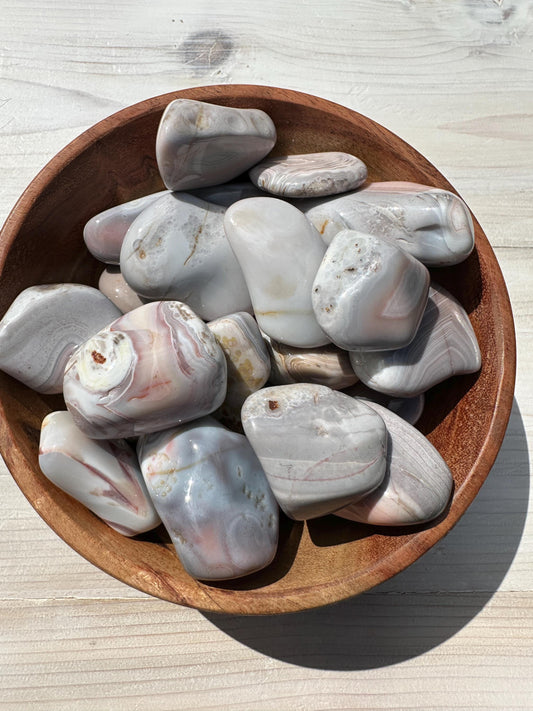 XL Pink Botswana Agate Tumbled Stone