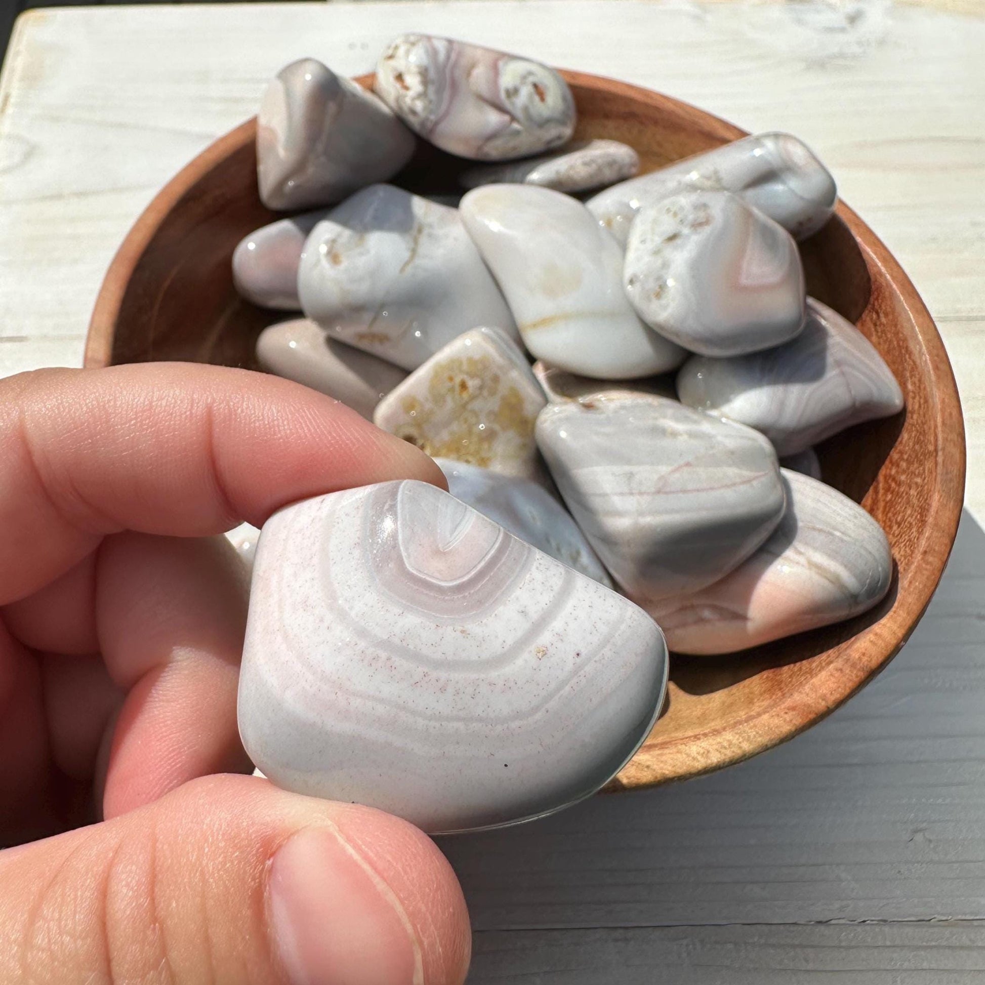 XL Pink Botswana Agate Tumbled Stone