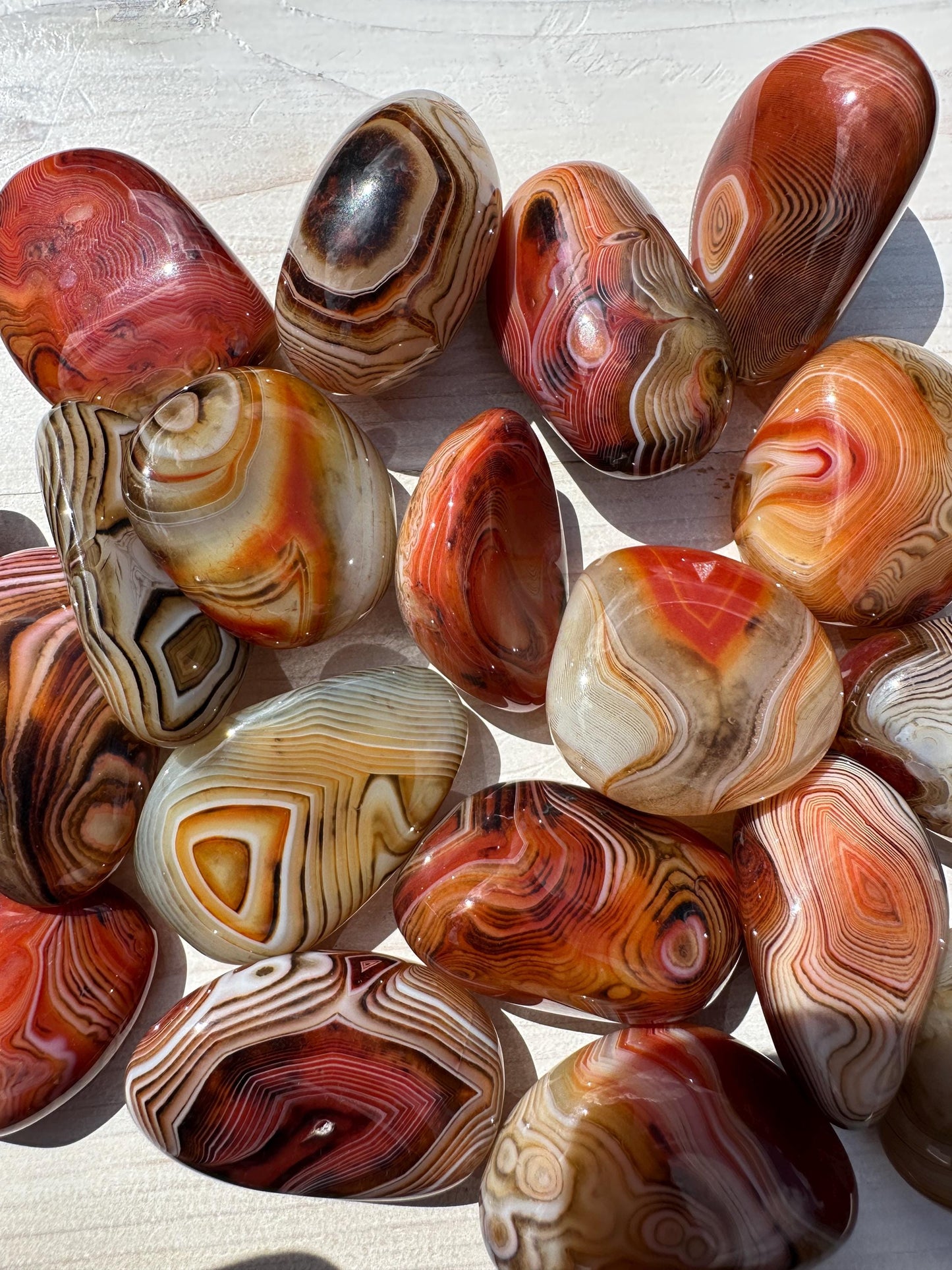XL Madagascar Silk Banded Agate Tumbled Stone