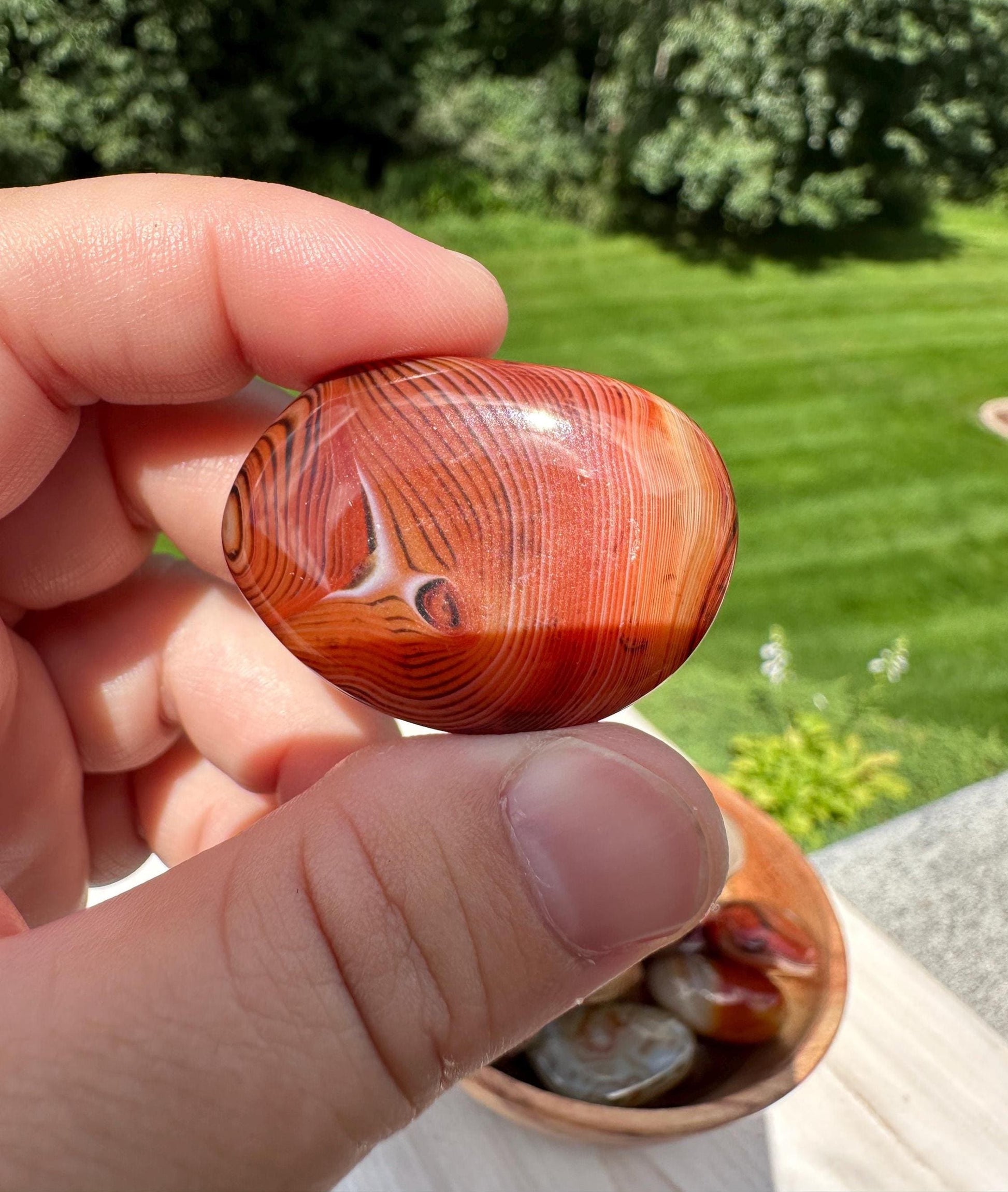XL Madagascar Silk Banded Agate Tumbled Stone
