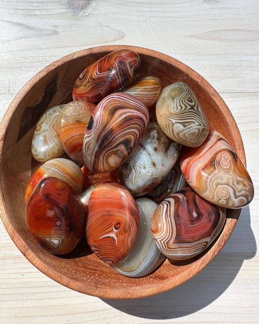 XL Madagascar Silk Banded Agate Tumbled Stone