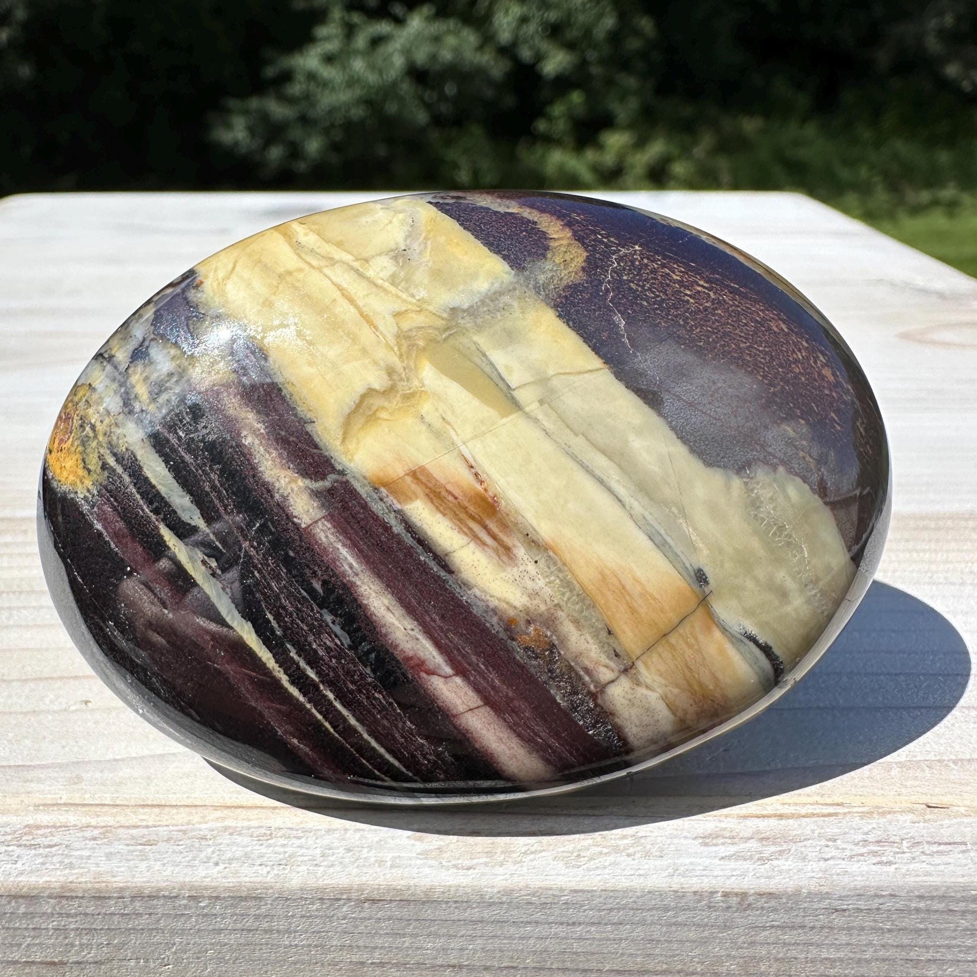 Beautiful Natural Tiger Iron Jasper Crystal Palm Stone - #2