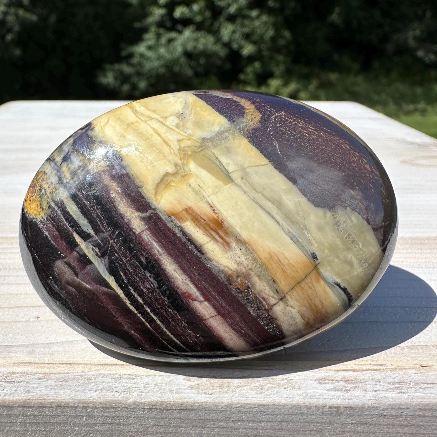 Beautiful Natural Tiger Iron Jasper Crystal Palm Stone - #2