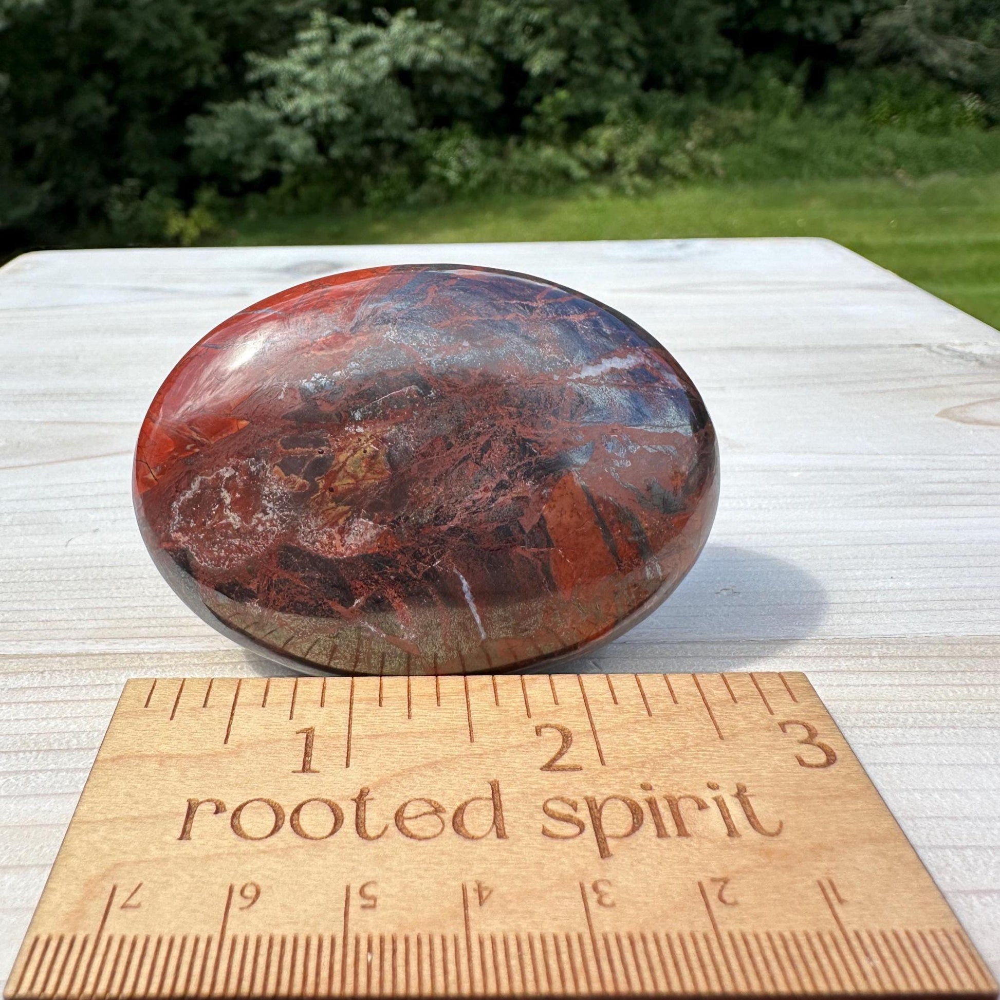 Beautiful Natural Tiger Iron Jasper Crystal Palm Stone - #8