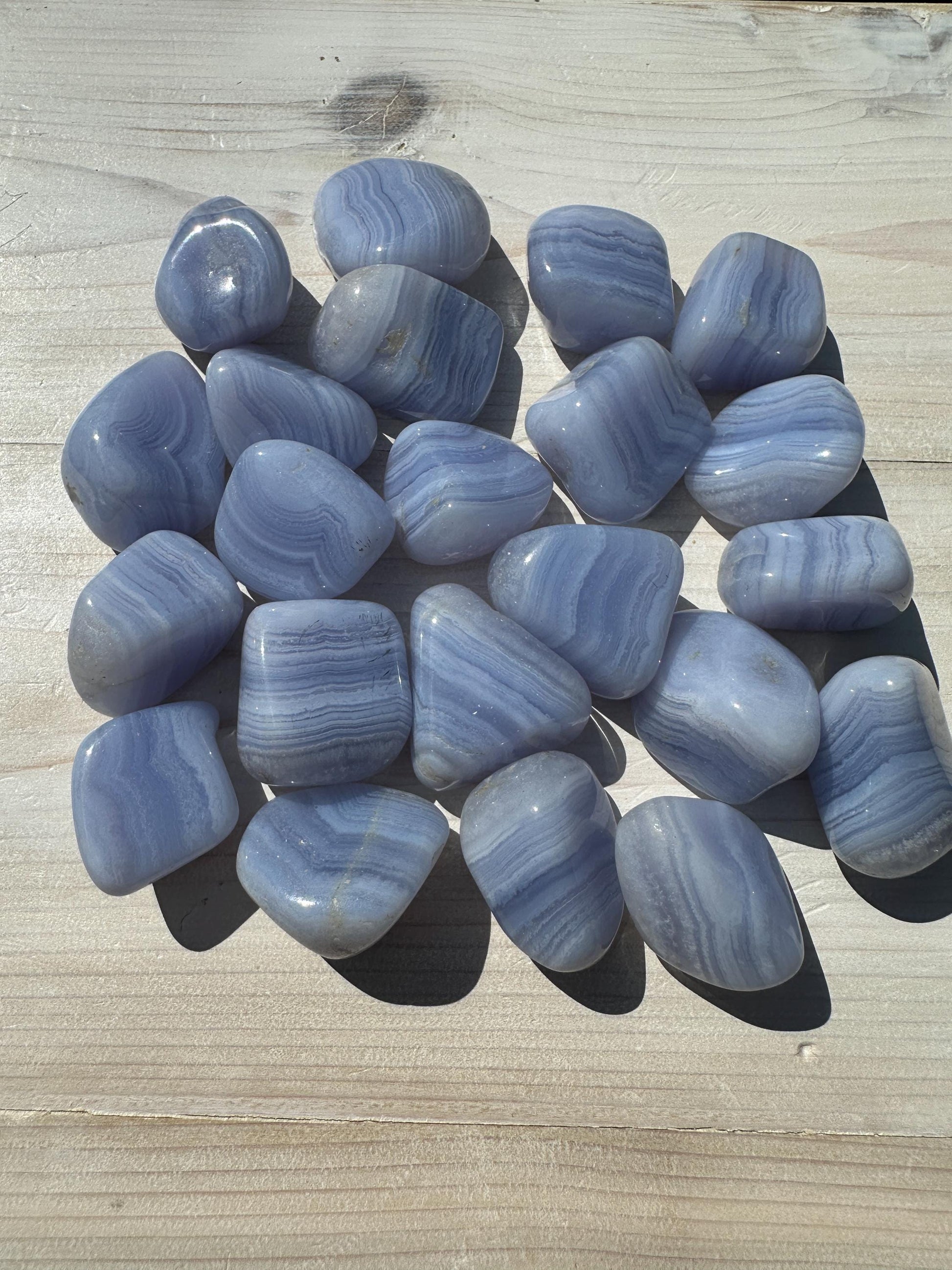 XL AAA Blue Lace Agate Tumbled Stone