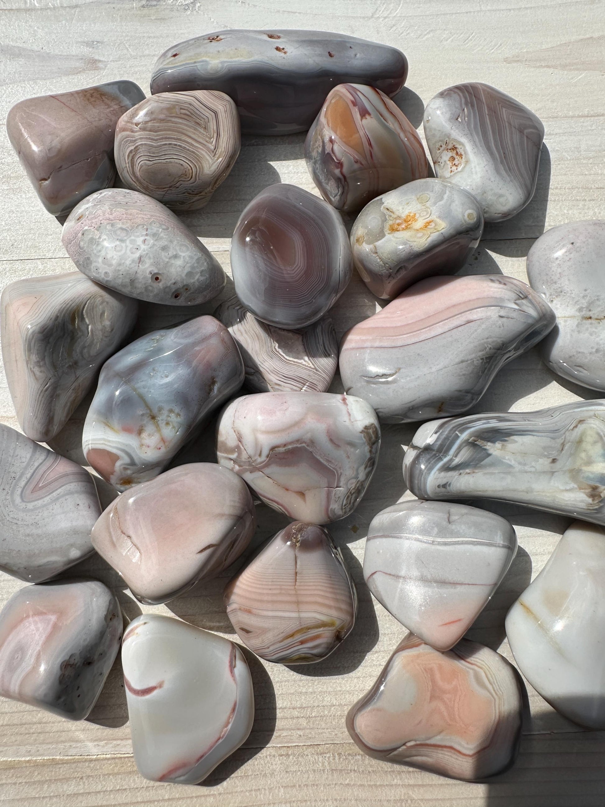 XL Pink Botswana Agate Tumbled Stone