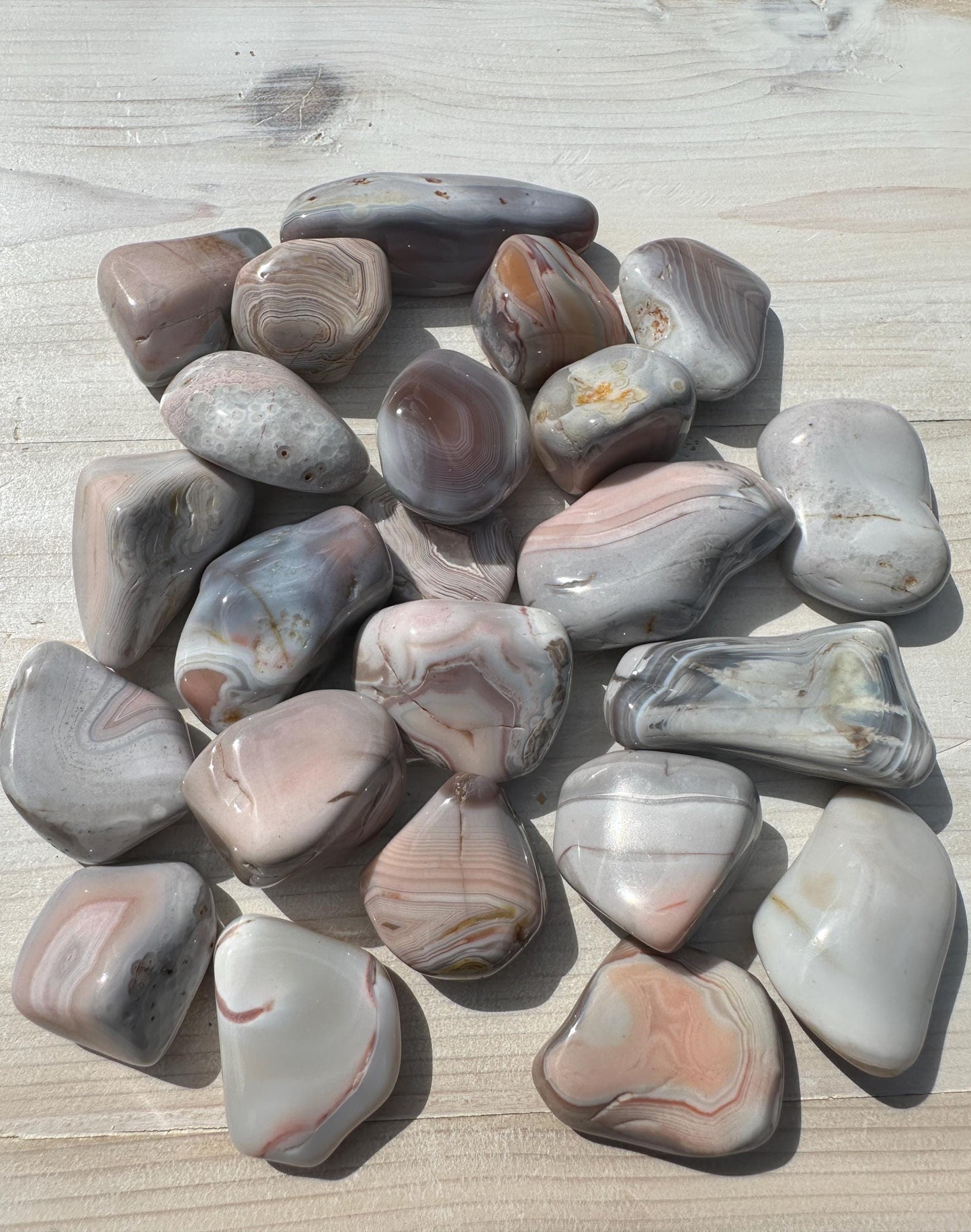 XL Pink Botswana Agate Tumbled Stone