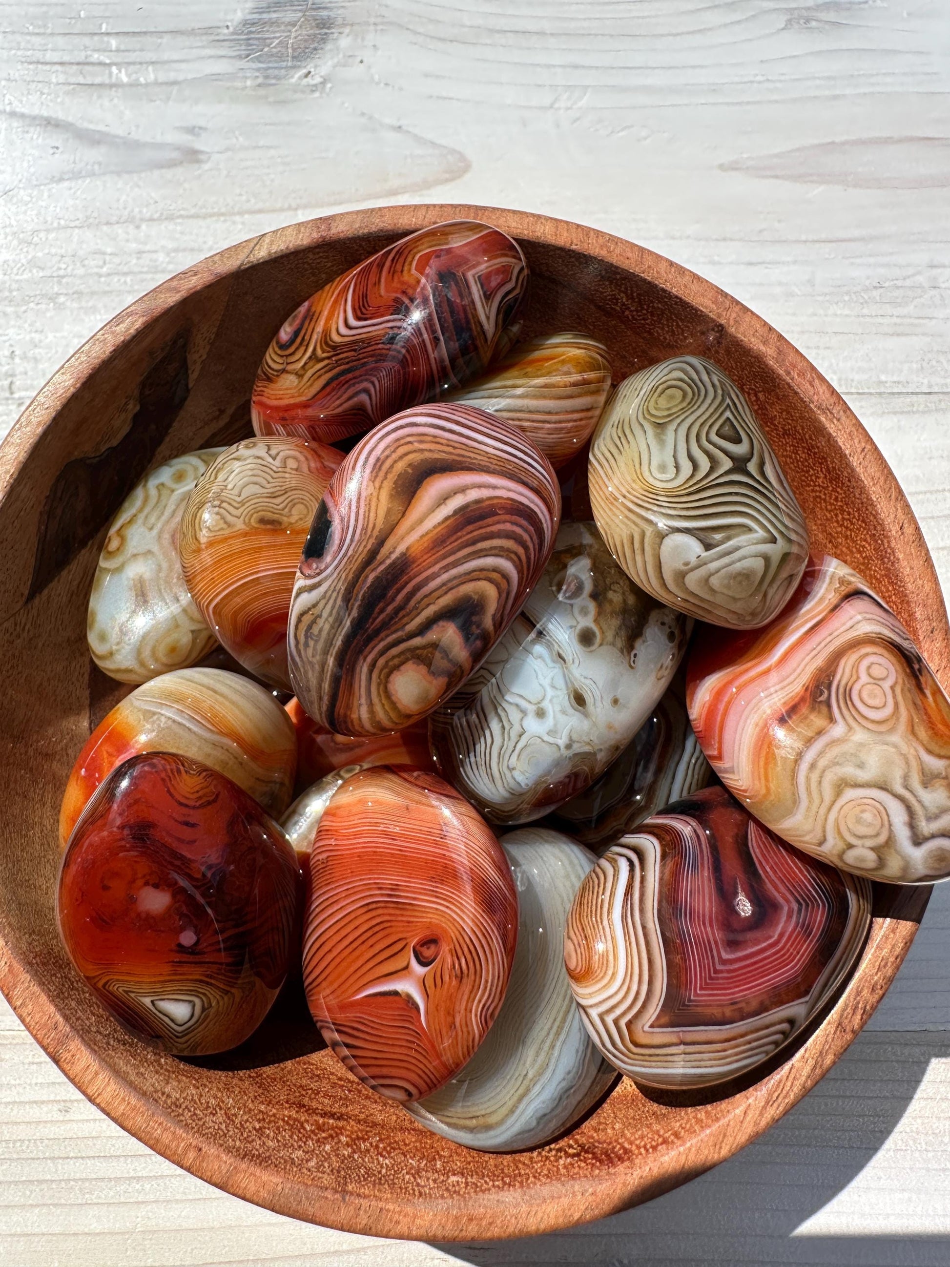 XL Madagascar Silk Banded Agate Tumbled Stone