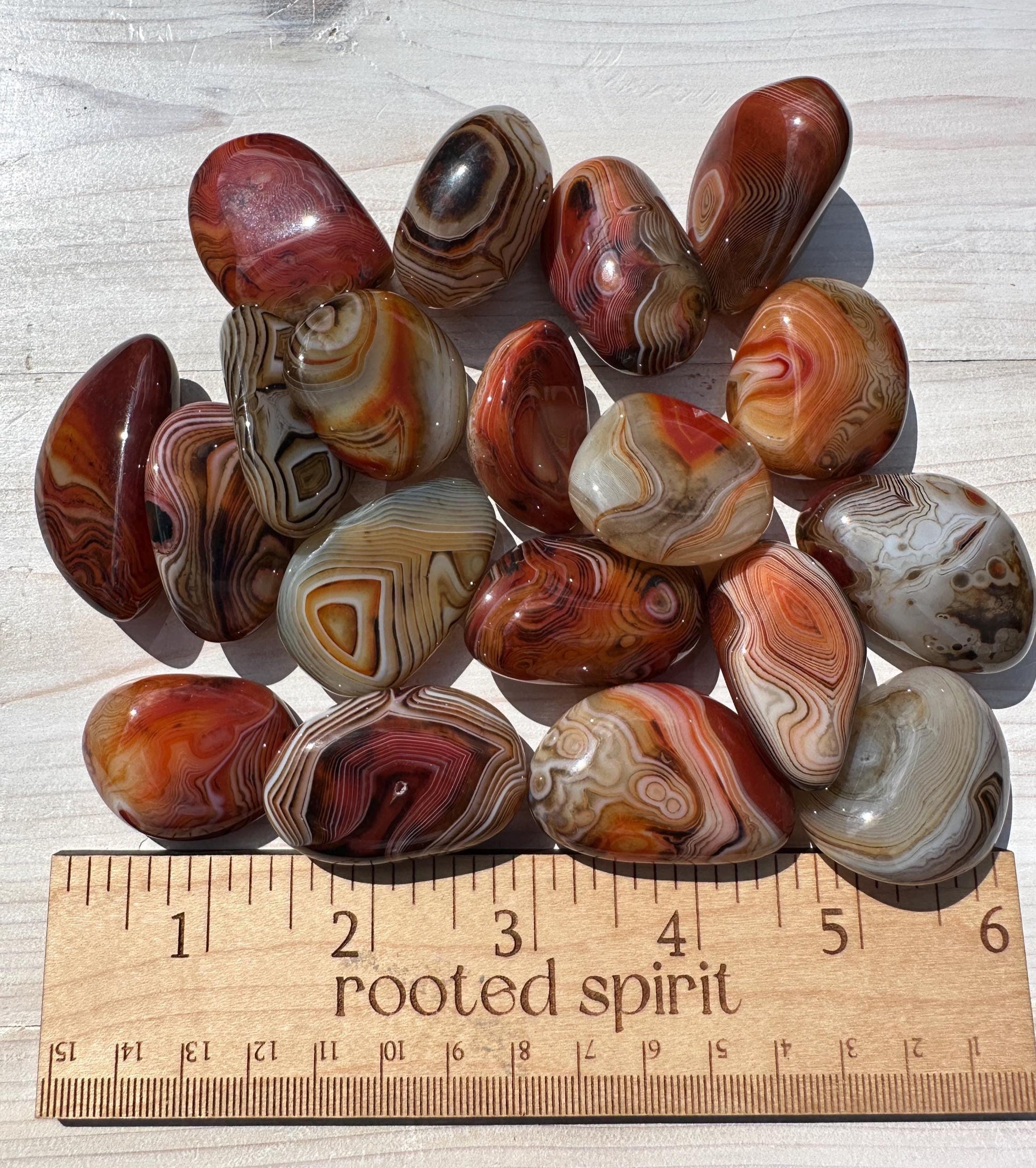 XL Madagascar Silk Banded Agate Tumbled Stone