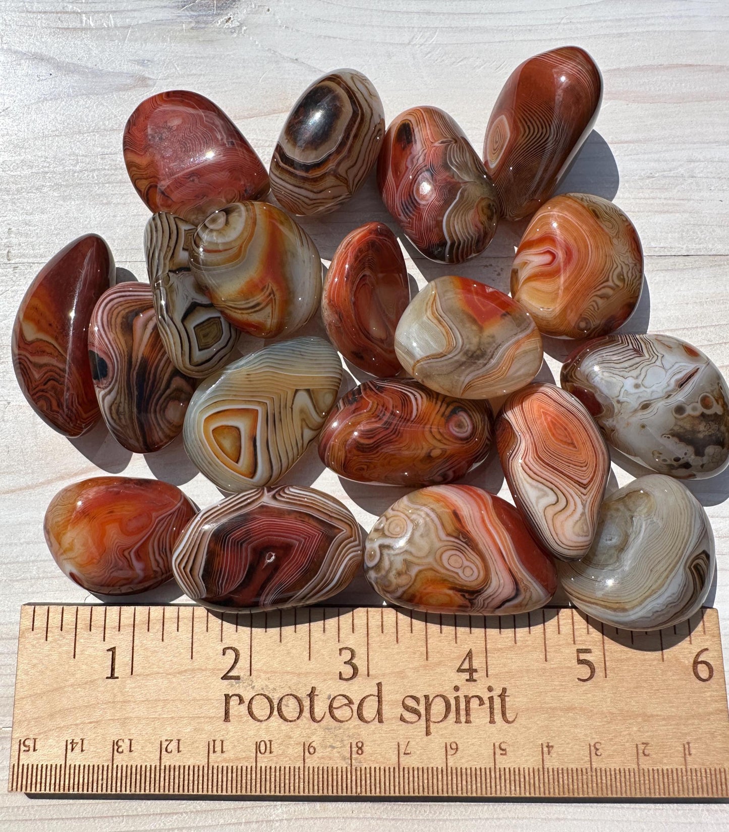 XL Madagascar Silk Banded Agate Tumbled Stone