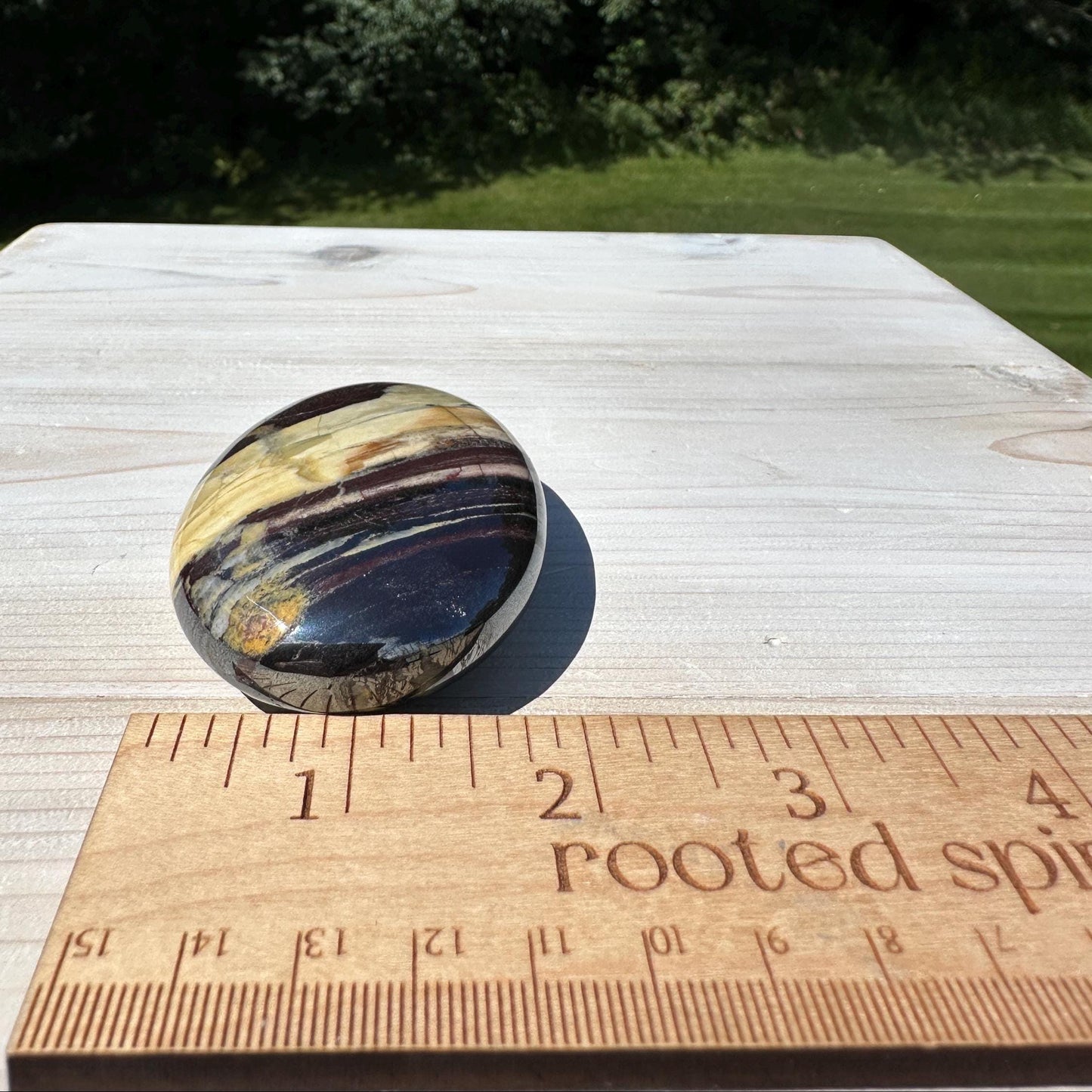 Beautiful Natural Tiger Iron Jasper Crystal Palm Stone - #2