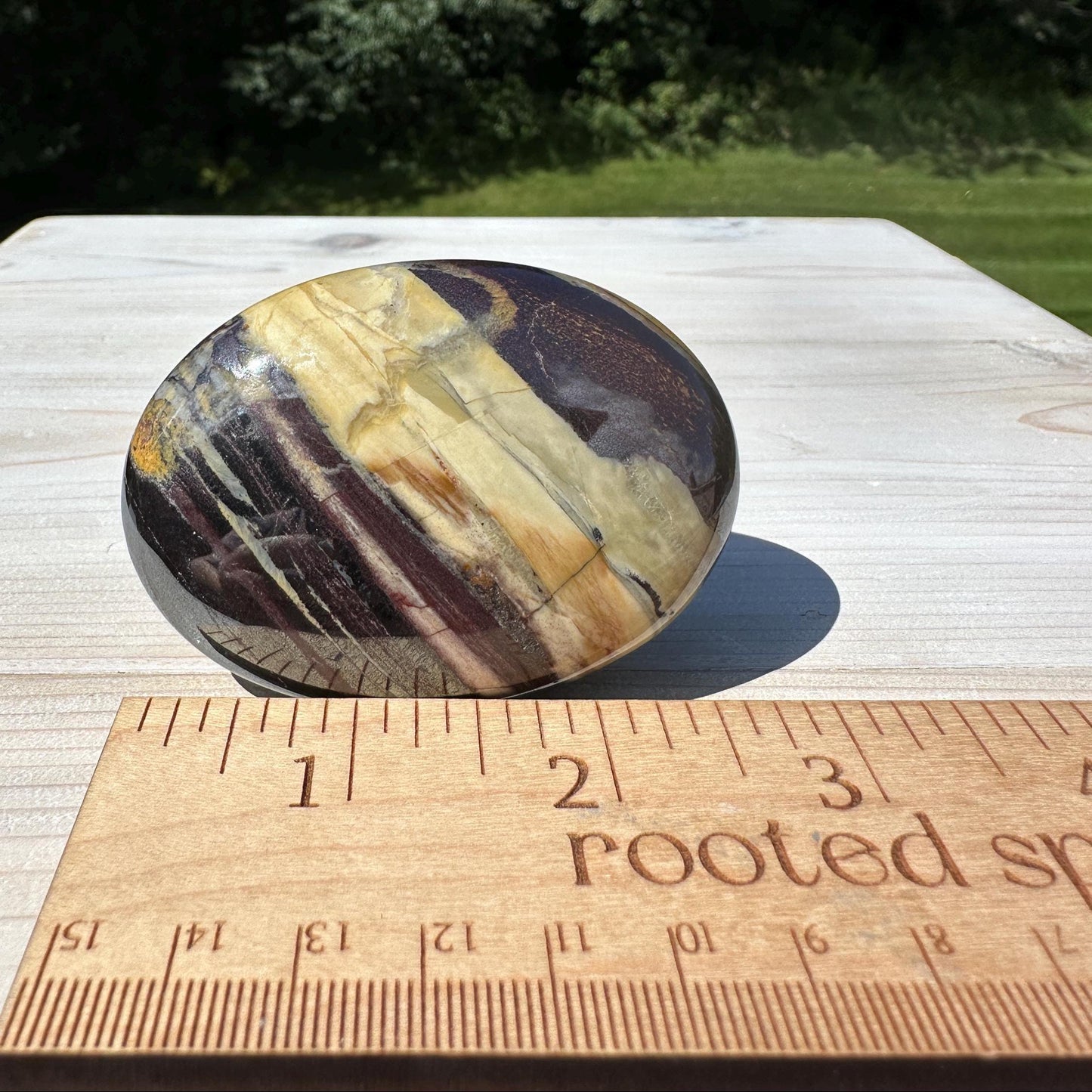 Beautiful Natural Tiger Iron Jasper Crystal Palm Stone - #2
