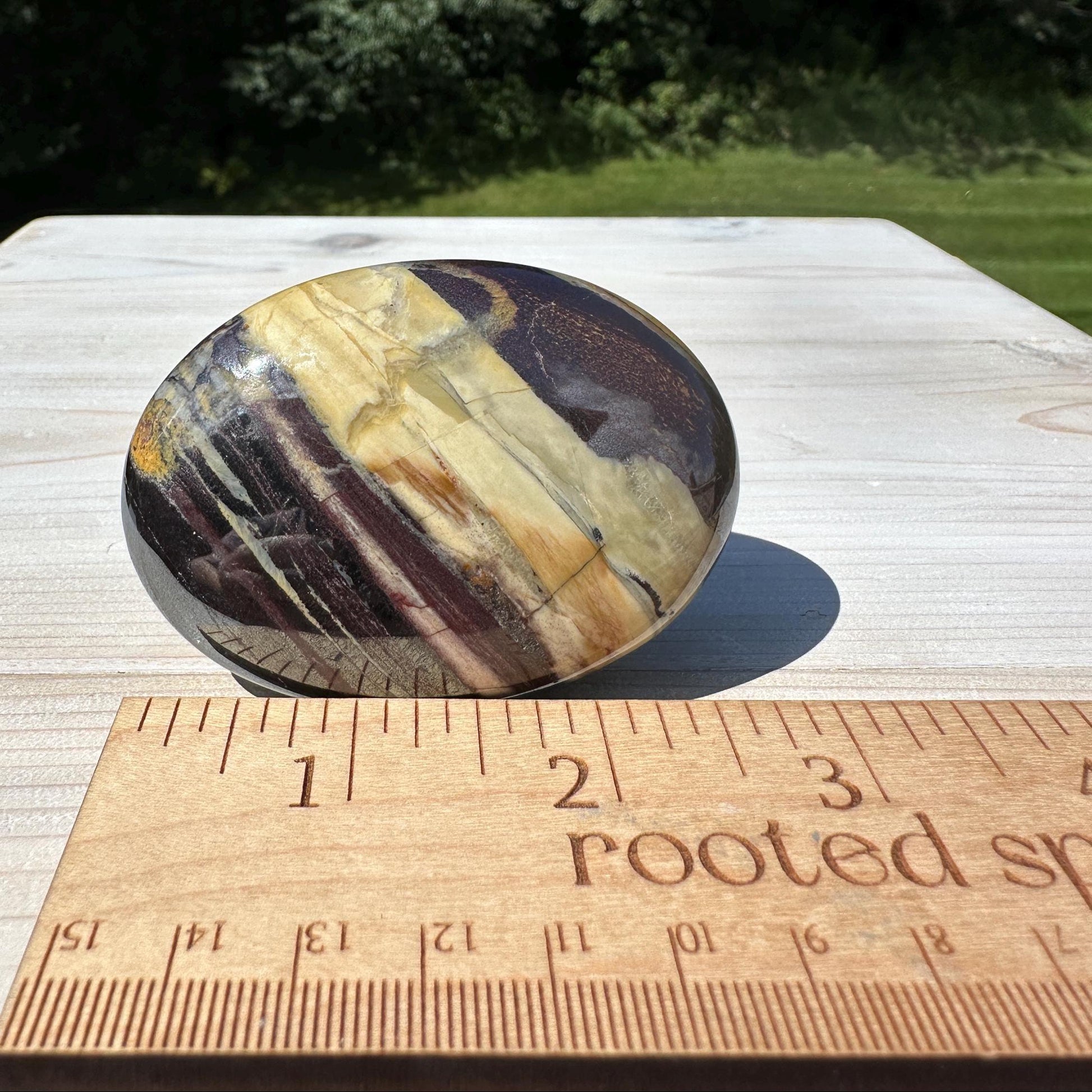 Beautiful Natural Tiger Iron Jasper Crystal Palm Stone - #2