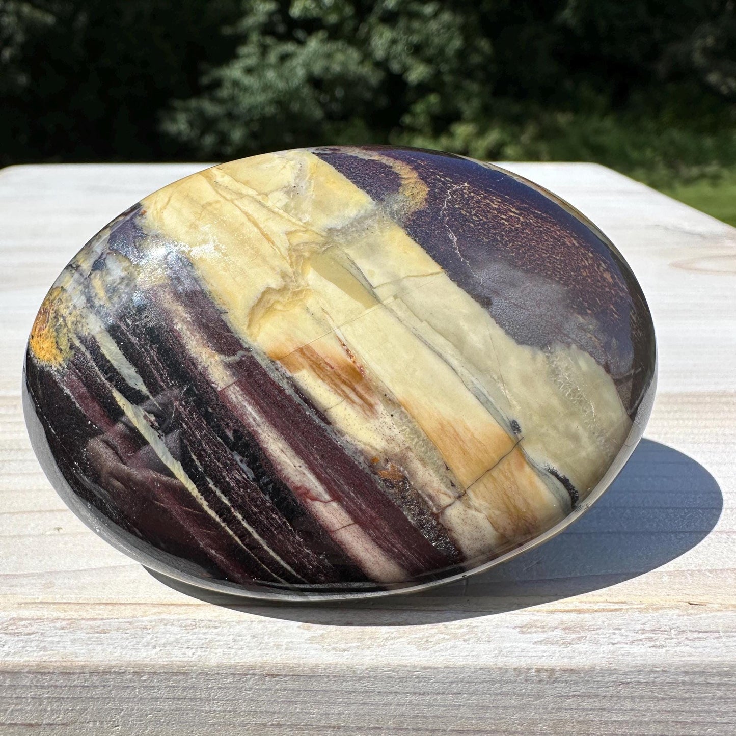 Beautiful Natural Tiger Iron Jasper Crystal Palm Stone - #2