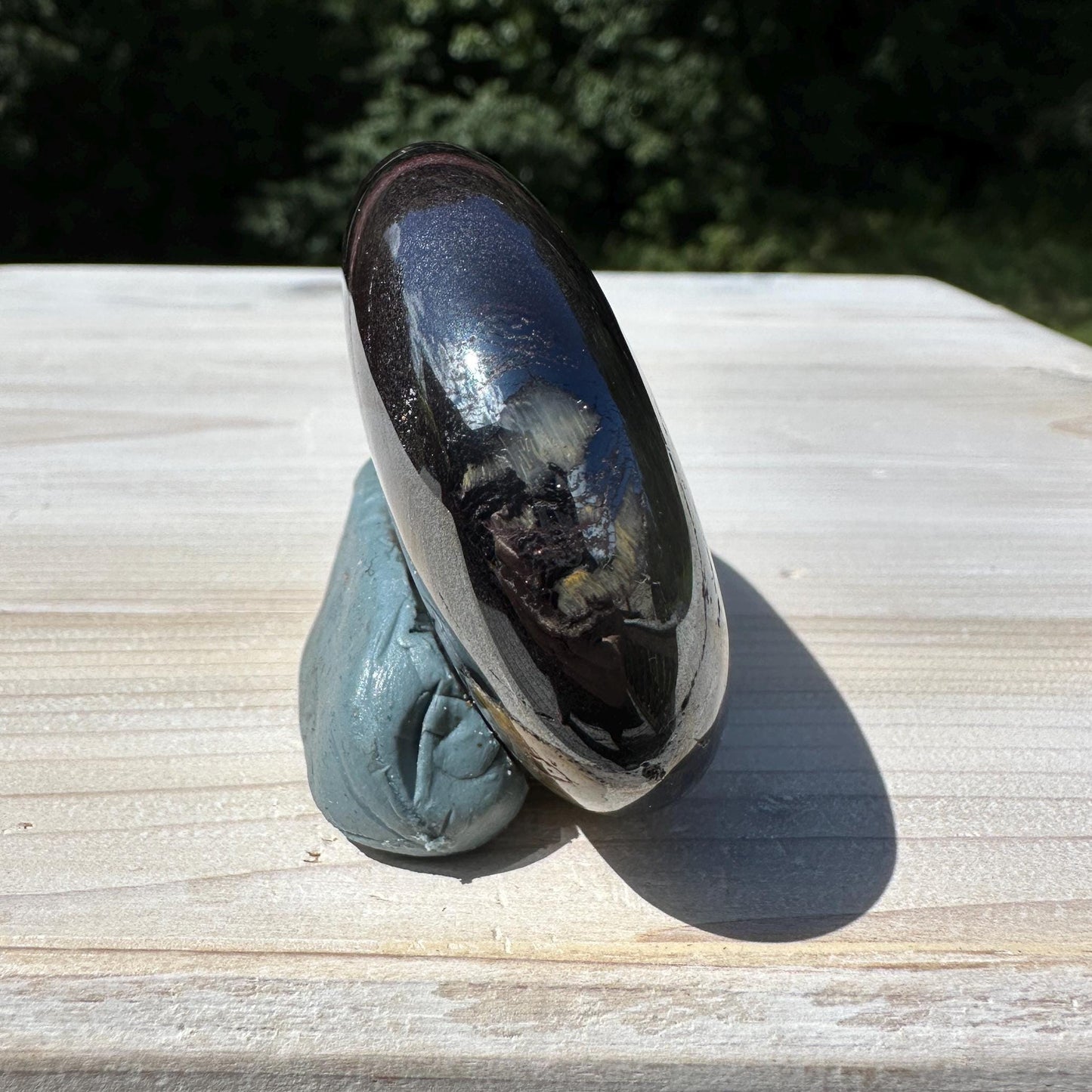 Beautiful Natural Tiger Iron Jasper Crystal Palm Stone - #2