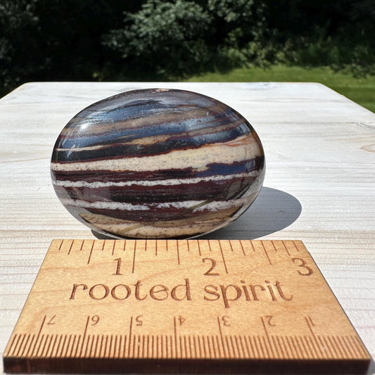 Beautiful Natural Tiger Iron Jasper Crystal Palm Stone - #5