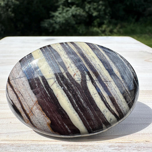 Beautiful Natural Tiger Iron Jasper Crystal Palm Stone - #6