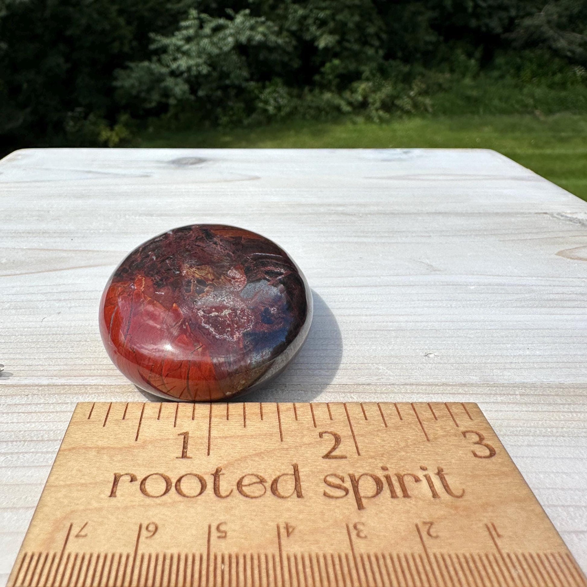 Beautiful Natural Tiger Iron Jasper Crystal Palm Stone - #8