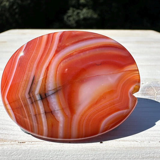 Stunning Carnelian Flat Palm Stone - #2