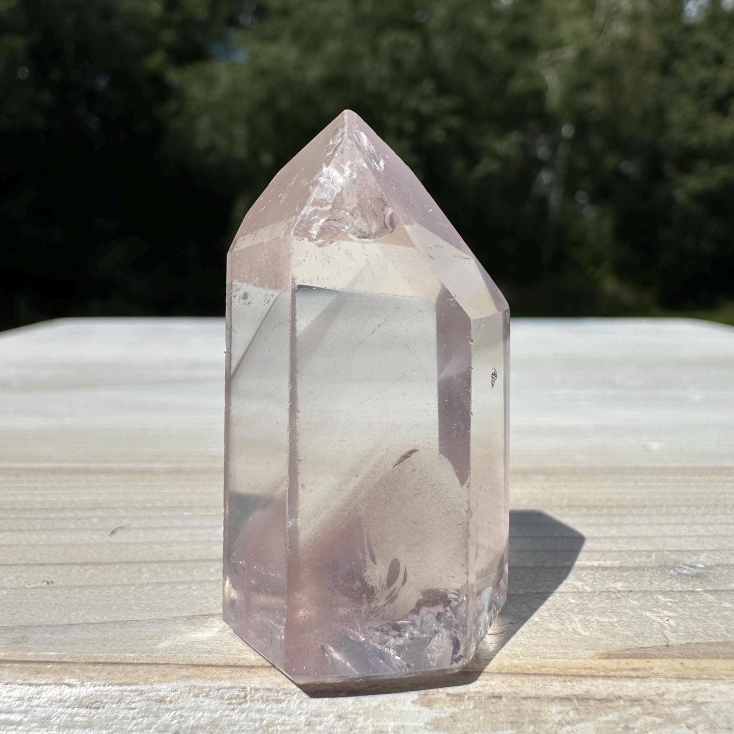 Rare Small Pink Lithium Point from Brazil With Phantoms - #3